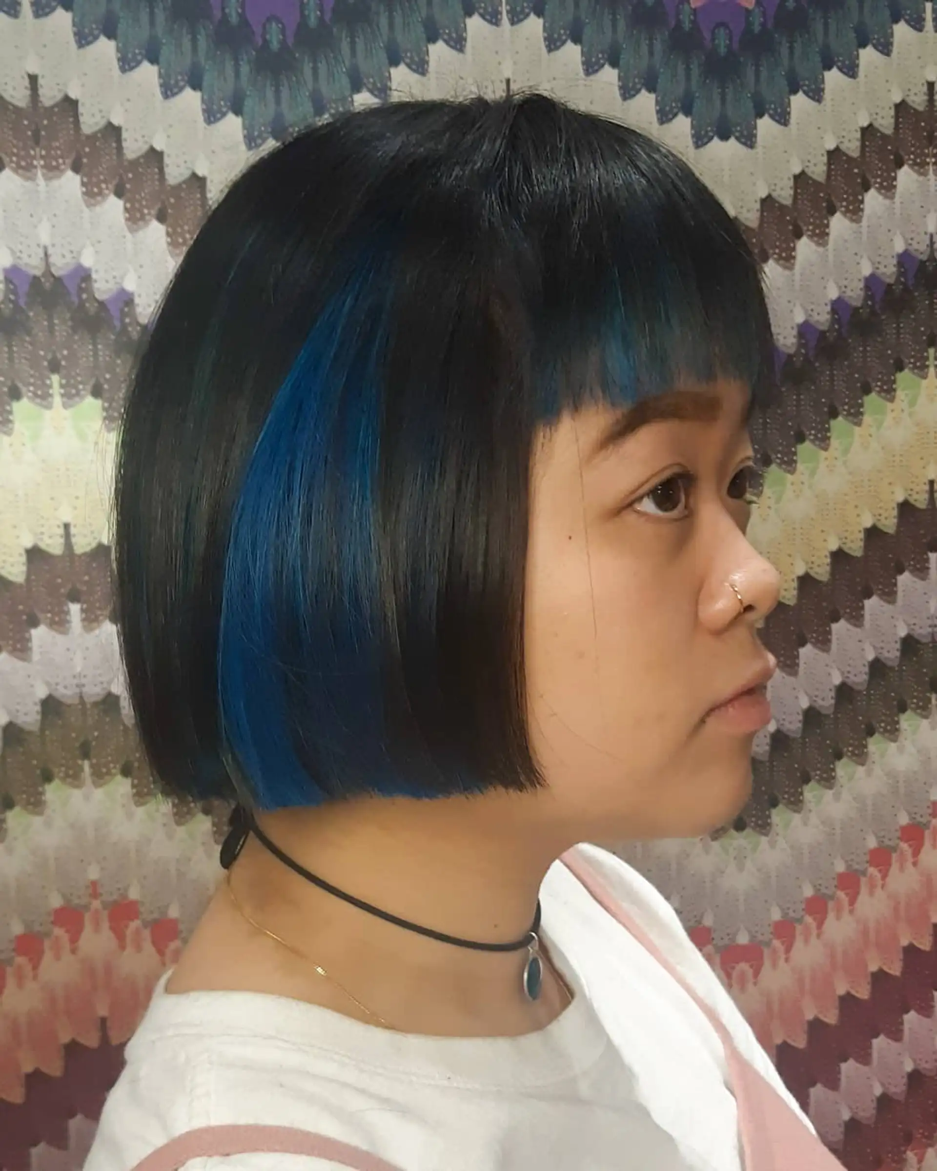 Electric Blue Gumball Blunt Cut Bob. Teal Bob | MG LIC Salon | Queens, New York main image 4