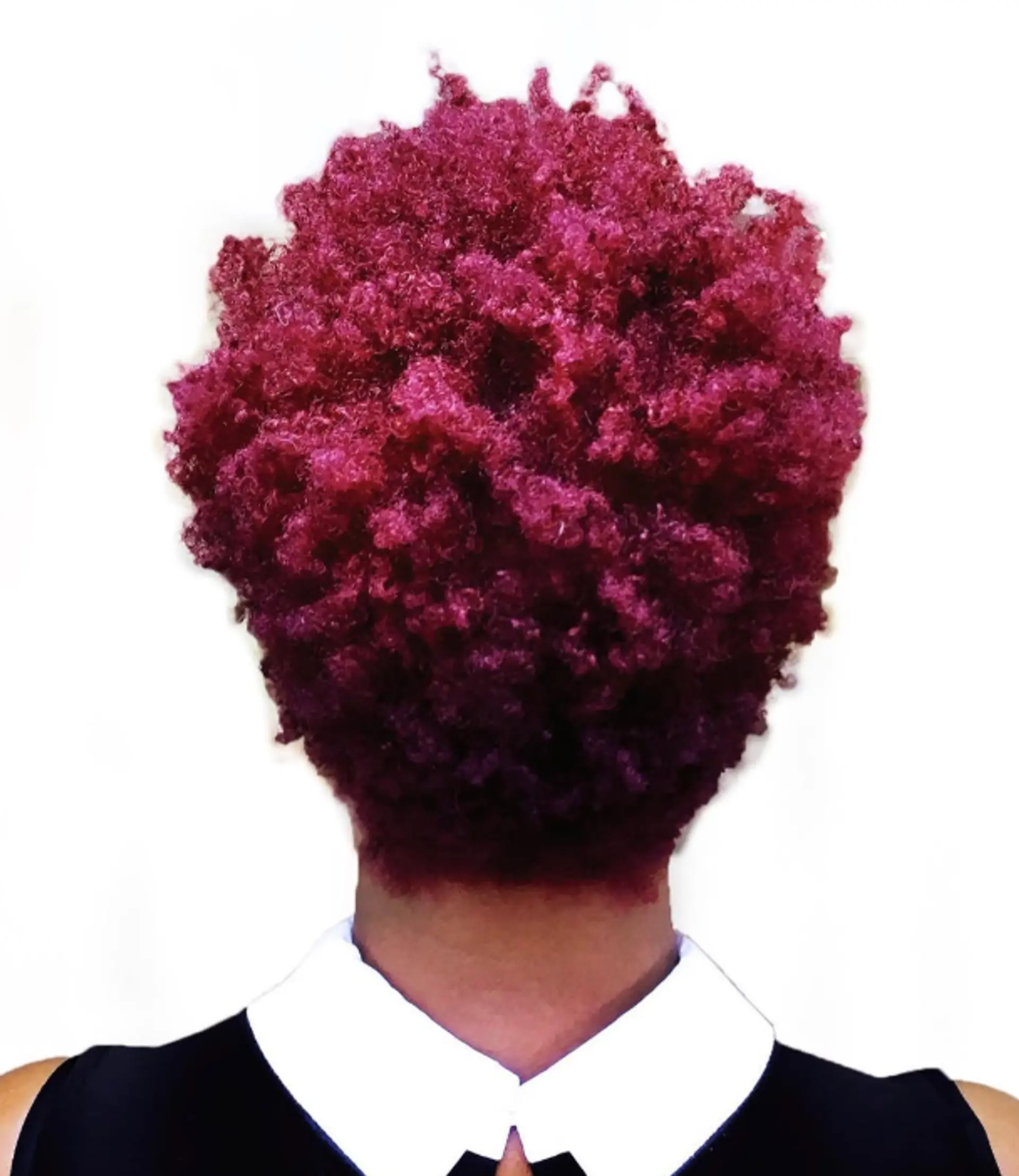 A short, rounded afro with tight coils and a full shape. 1