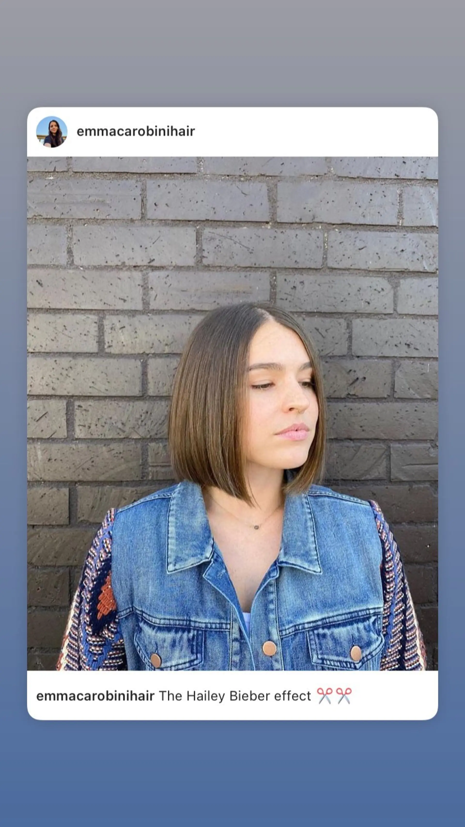 A trendy, blunt bob haircut with a sharp, modern edge. 1