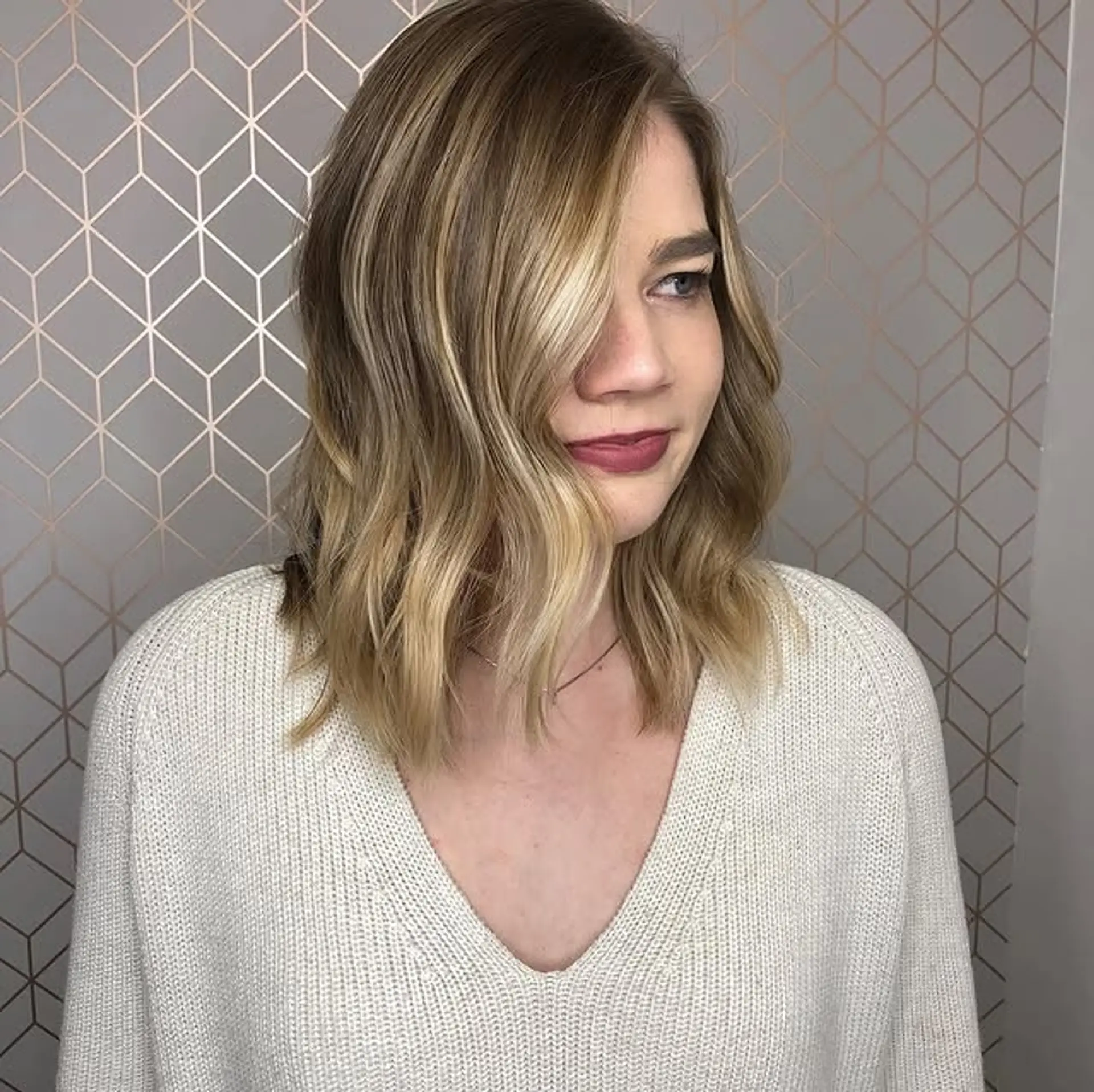 A wavy lob (long bob) with beachy waves. 1