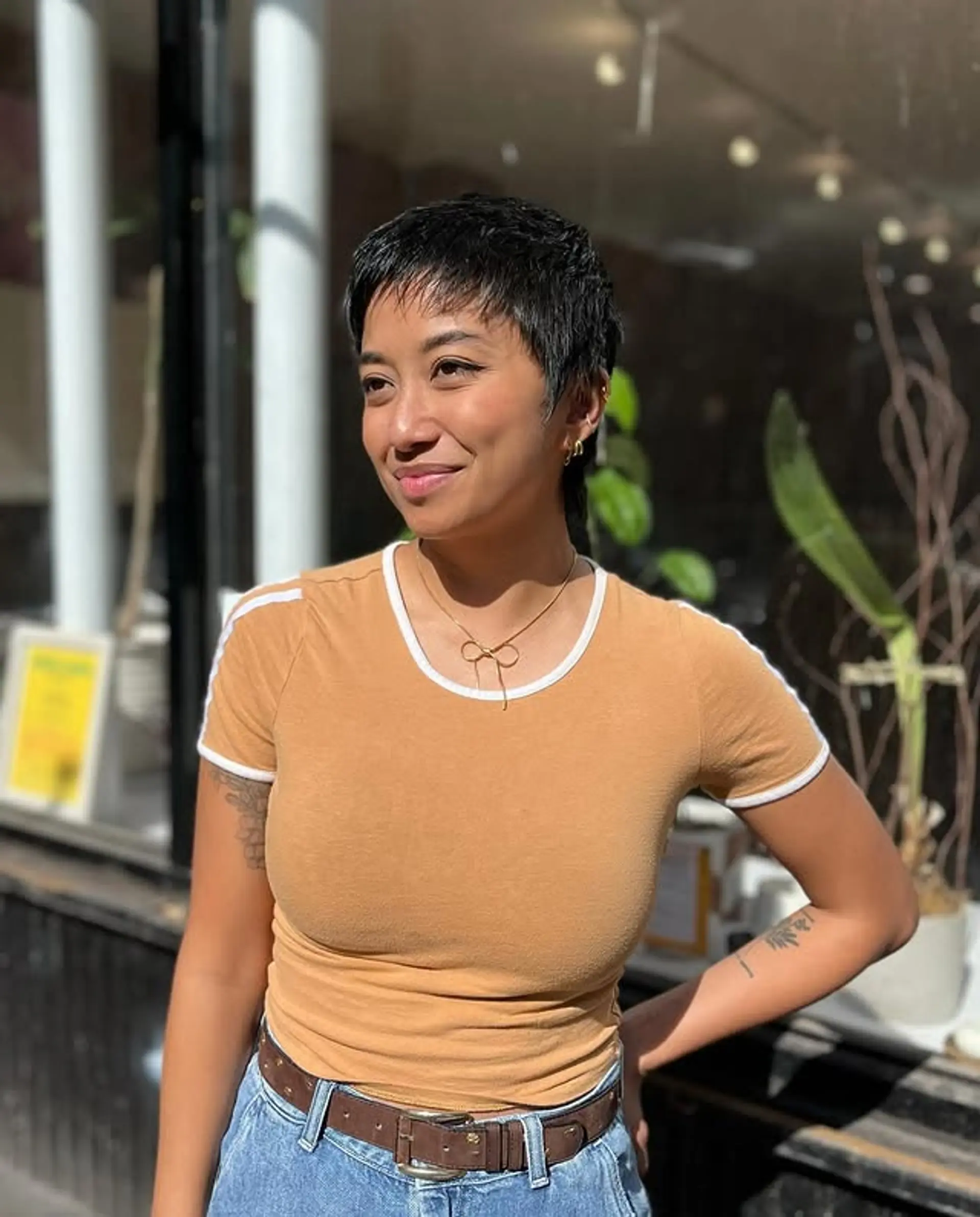 A textured pixie cut with choppy layers for an edgy and modern look. 1