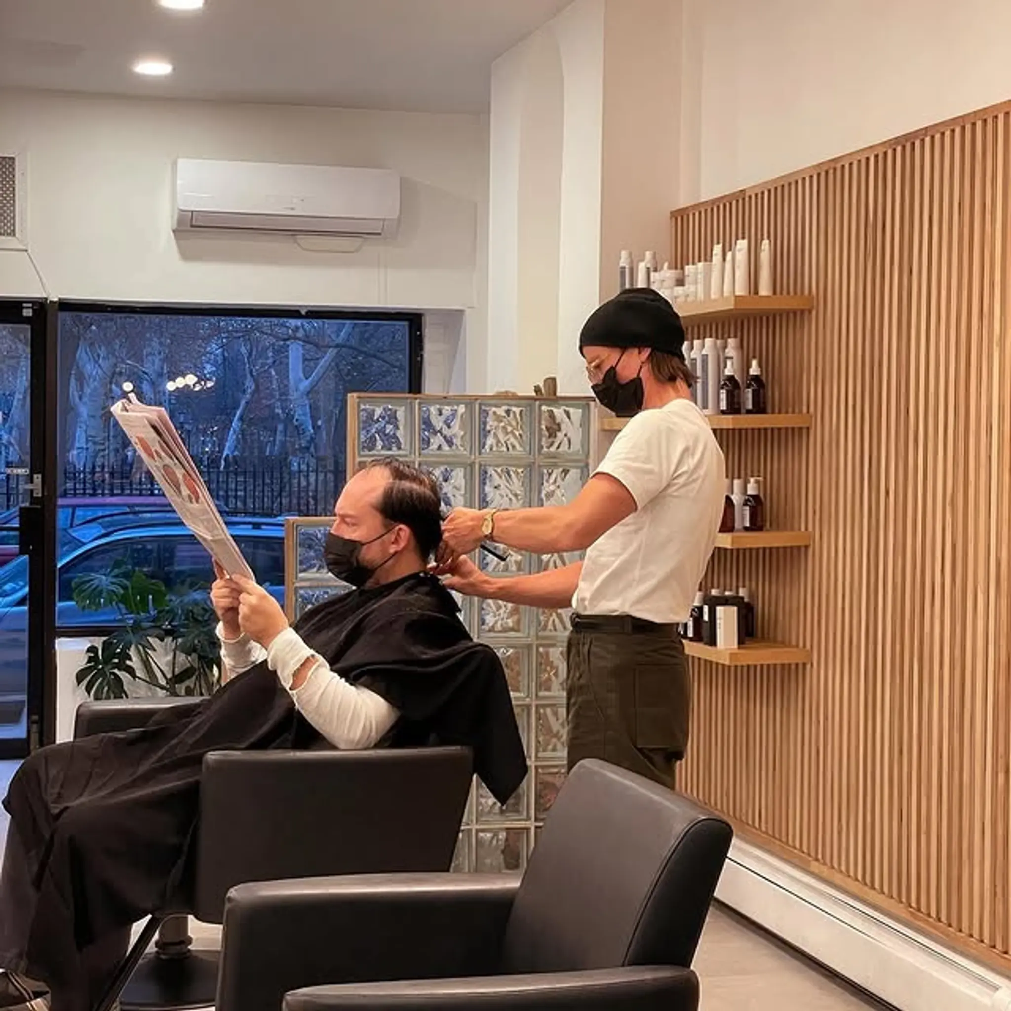 A classic short barbered haircut that is easy to style and maintain.