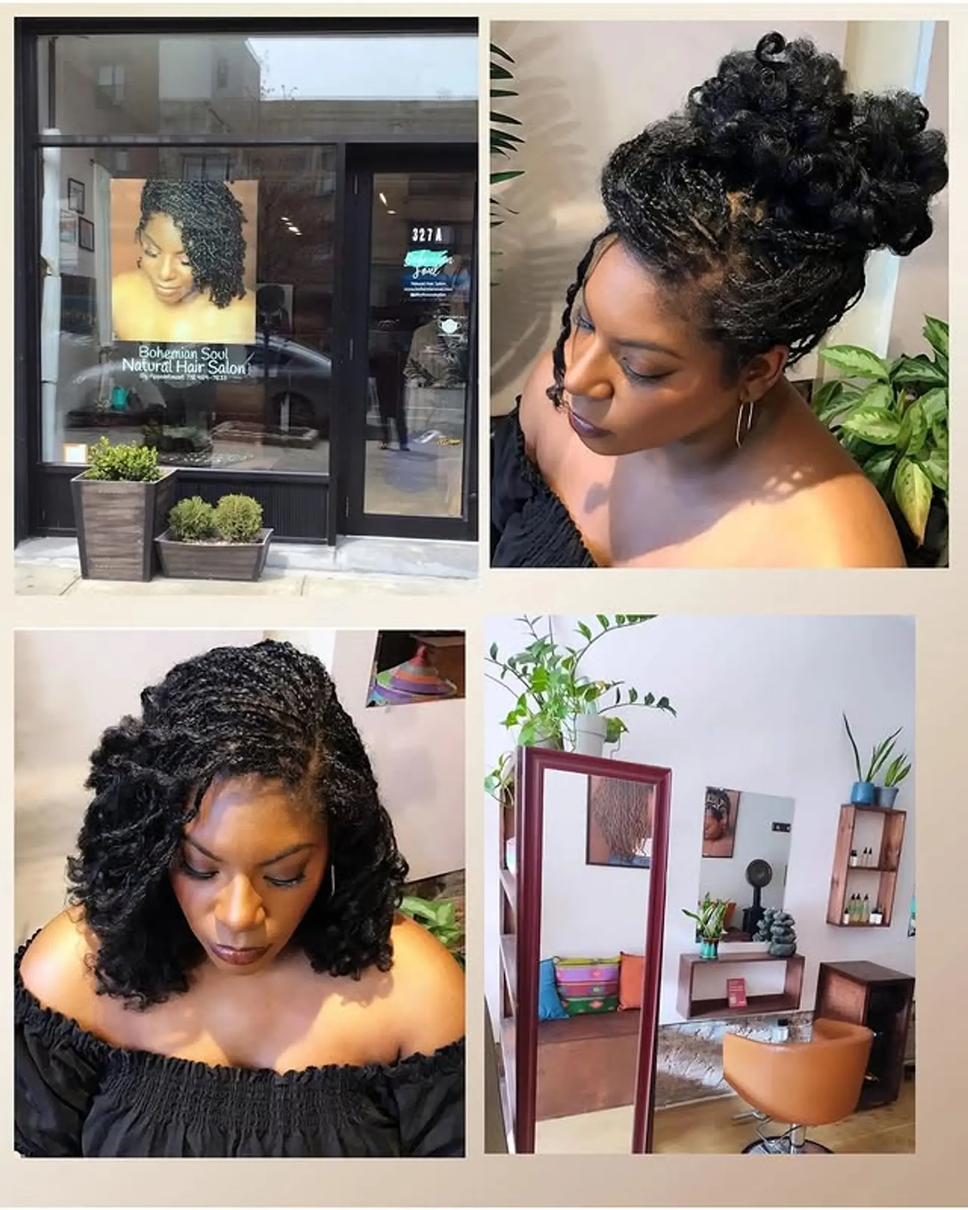 A medium-length boho loc style with loose, wavy ends. 1