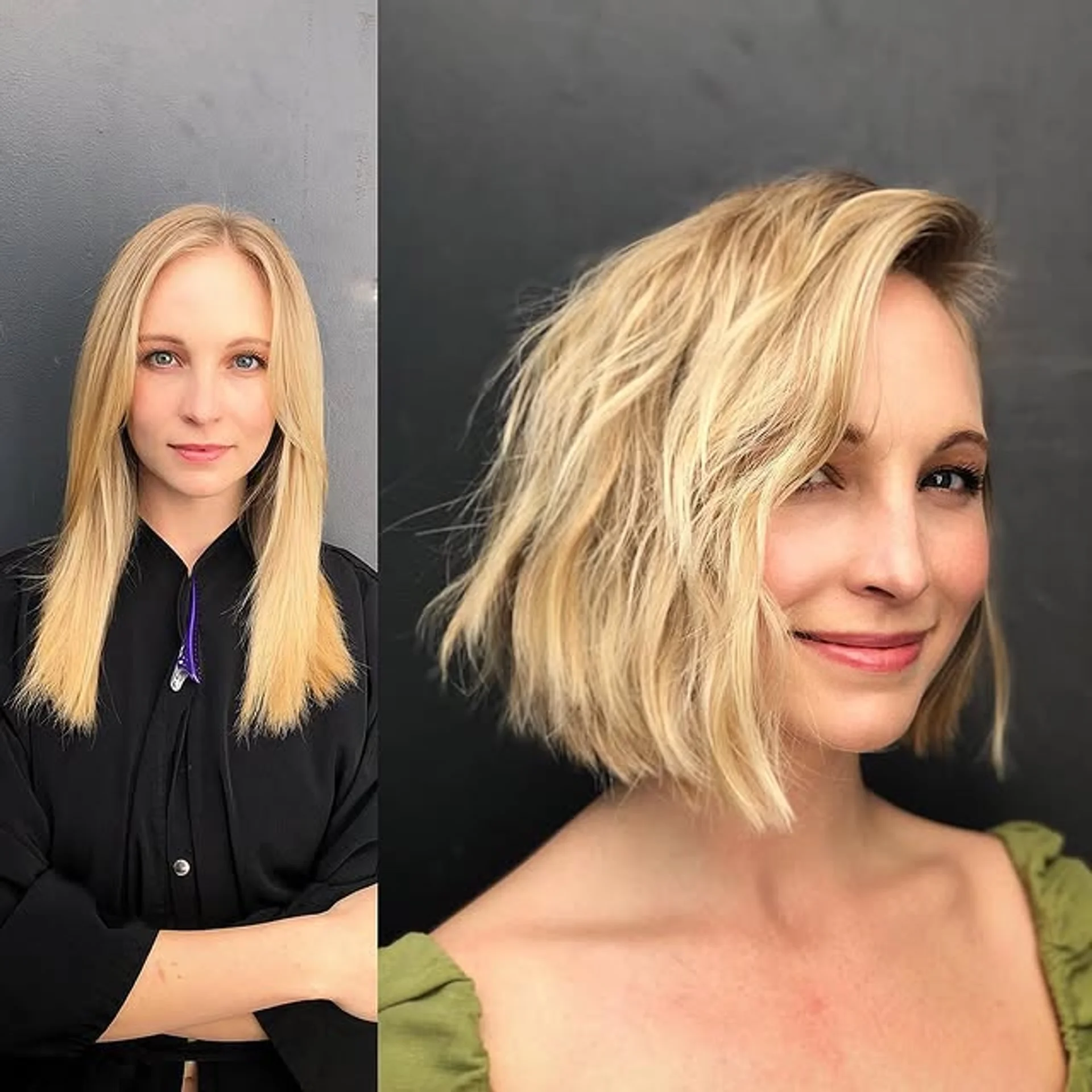 Medium-length layered bob with subtle waves in a chocolate brown color. - Preview 3