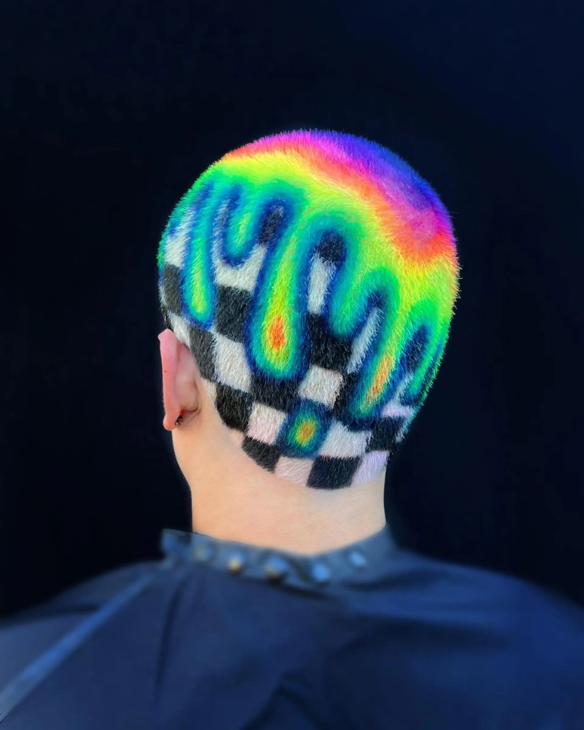 Buzzcut with a multicolor neon patterned upper part and a black and white checkerboard design on the lower part. Back at it 🎨

I painted this back in March before life got a little crazy so I’m happy to finally be posting it!

I took a much needed breather but now I’m back, feeling refreshed and happy to be creating again. 2