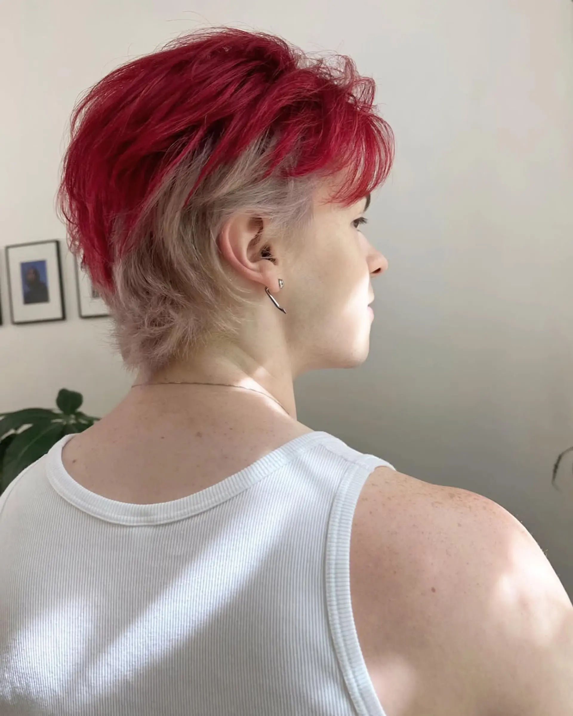 Modern mullet / Wolfcut with Red and Blonde Peekaboo. 2