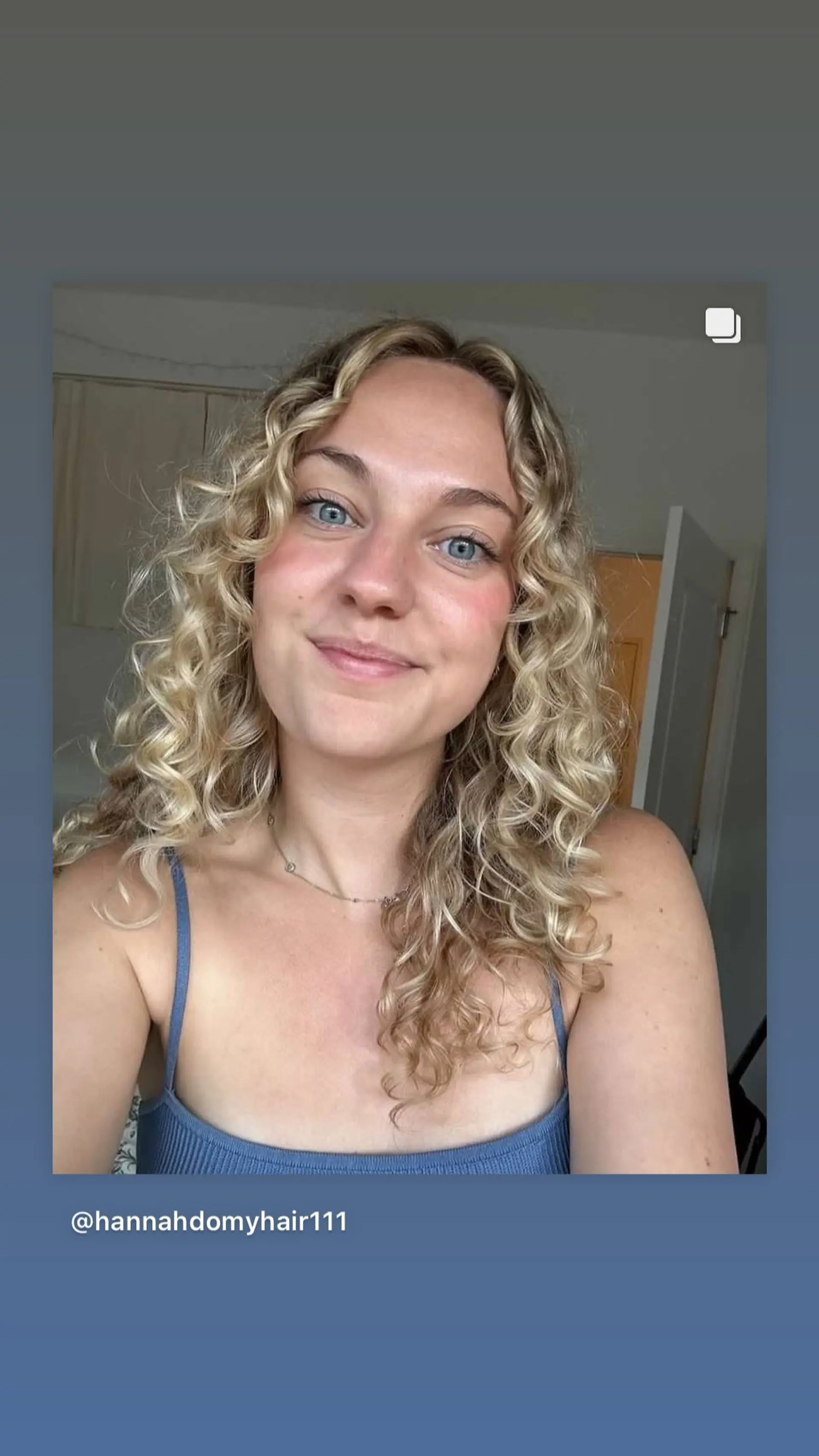 A medium-length curly shag with dimensional blonde highlights. 1