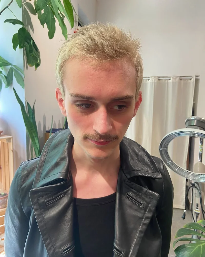 Textured Platinum Blonde Buzz Cut | shair nyc | Manhattan, New York