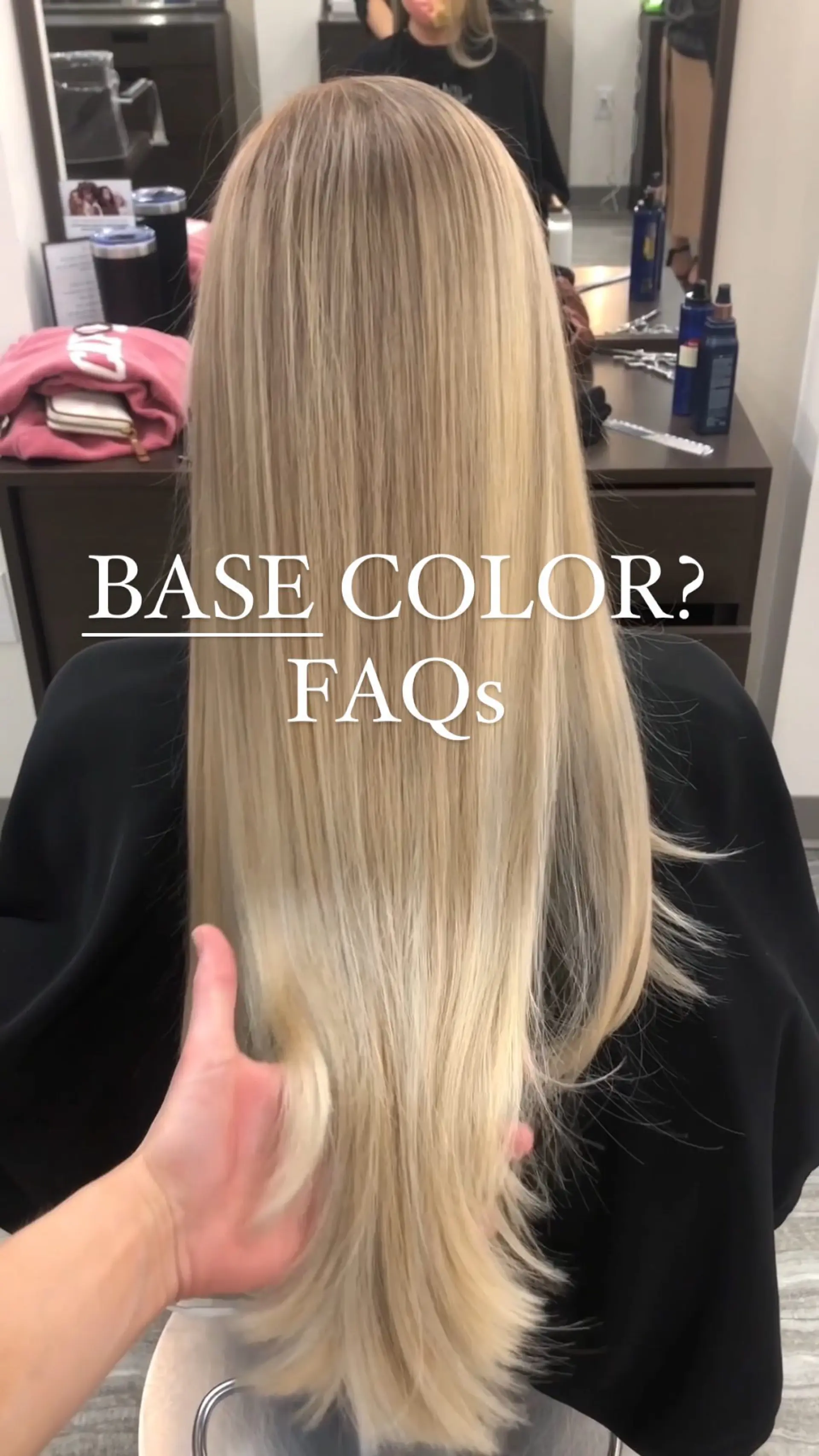 Long, silky straight hair with finely blended blonde highlights over a light natural base. 1