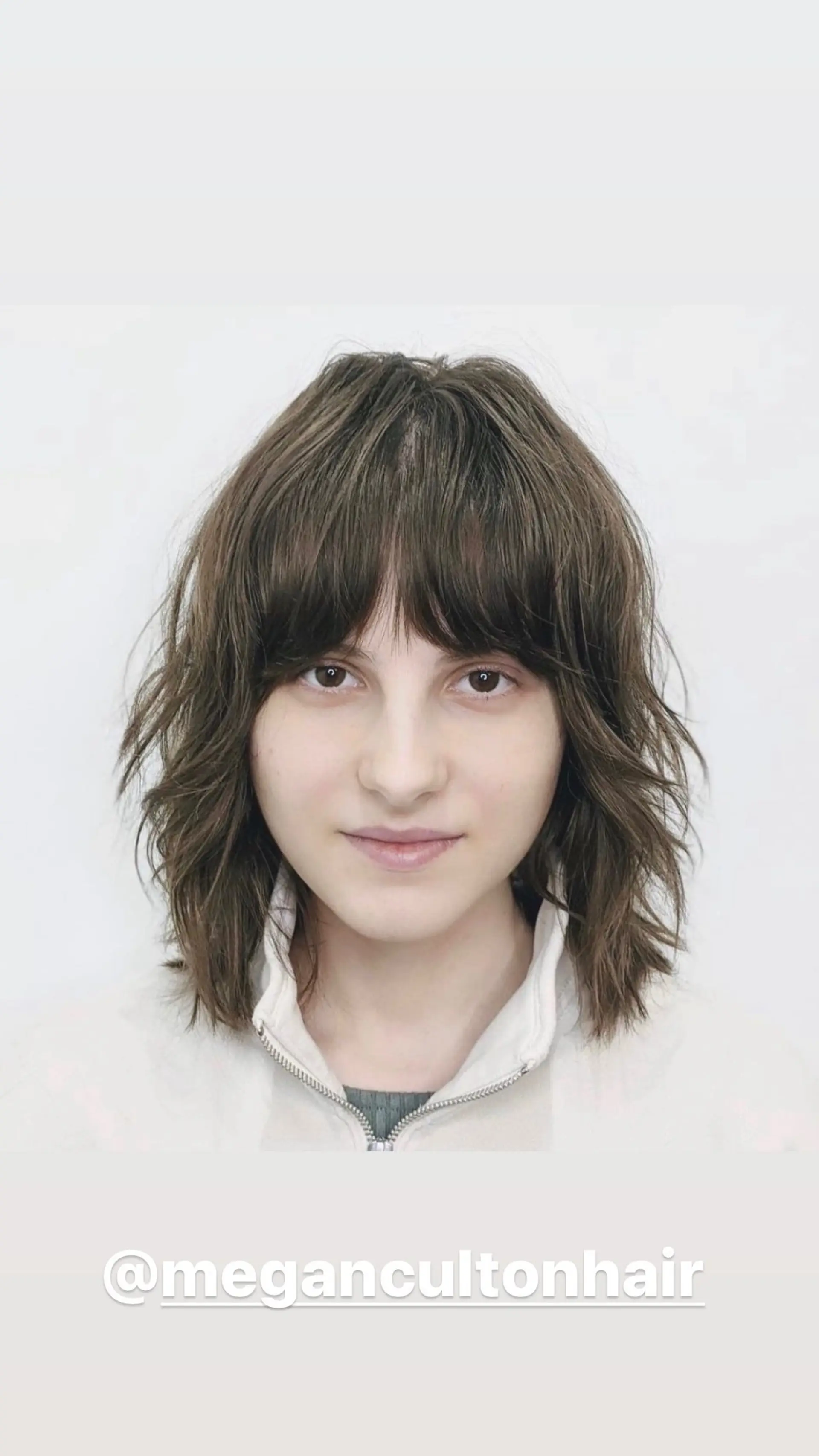 A trendy shag haircut with lots of choppy layers and wispy fringe. 1