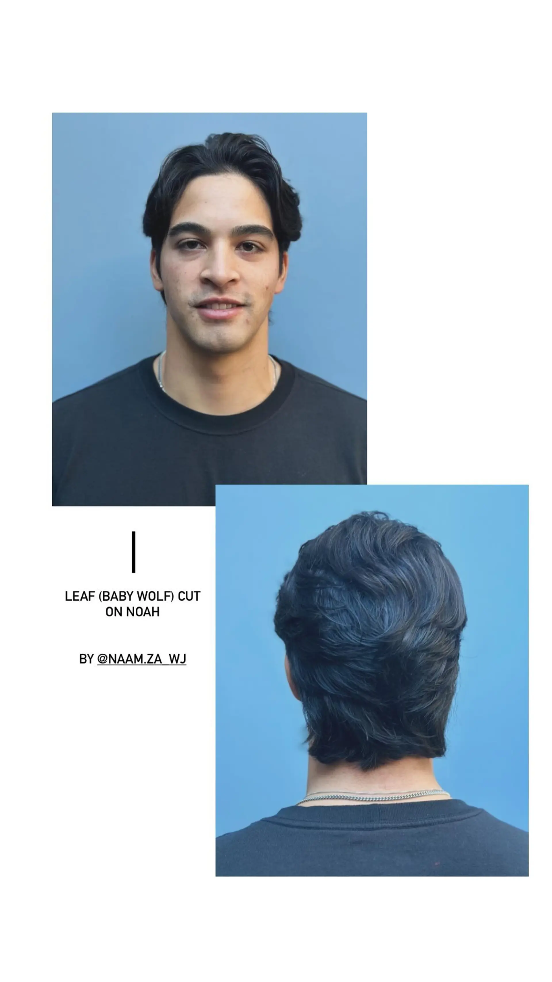 A trendy, layered leaf cut (baby wolf cut) with lots of texture. 1