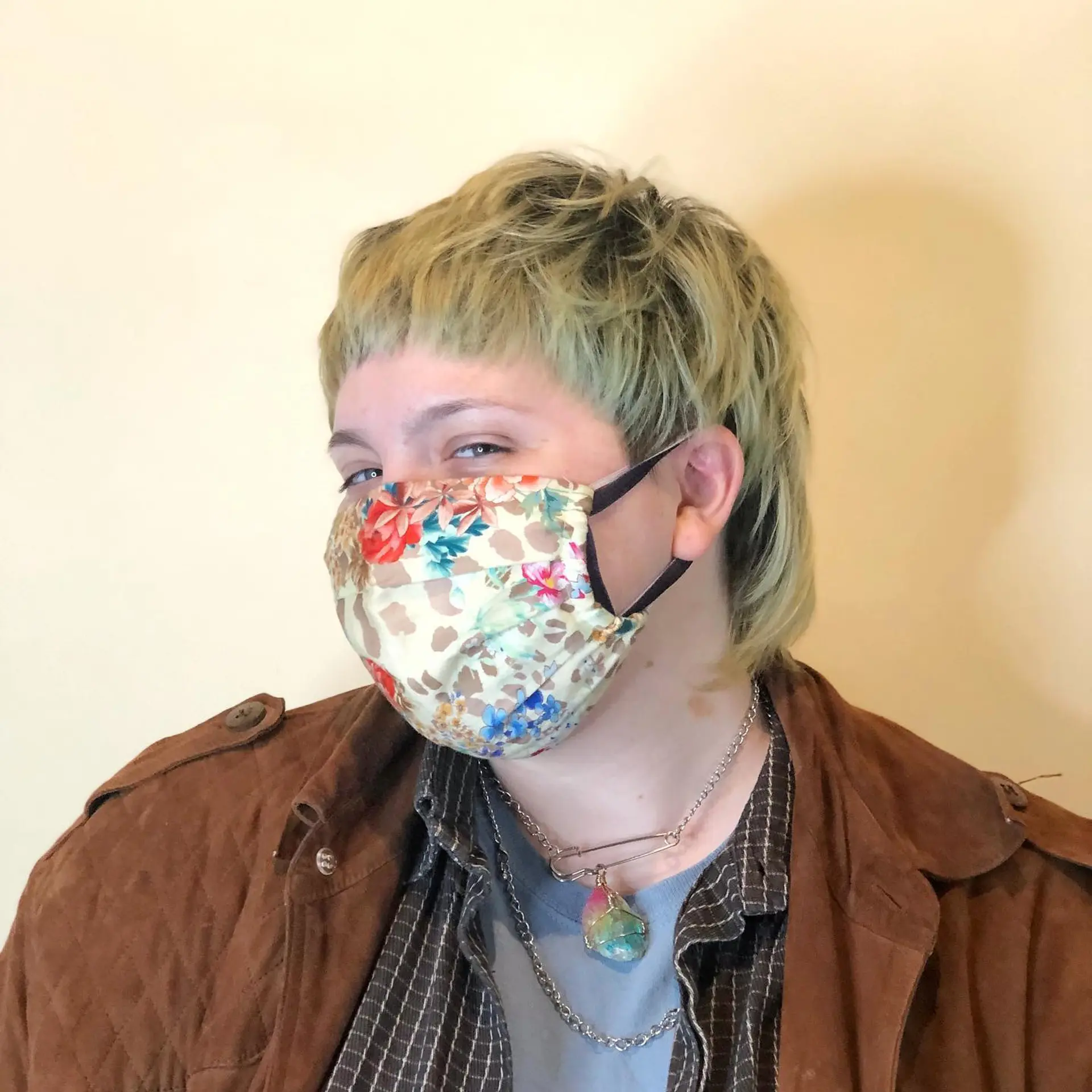 A modern mullet with choppy baby bangs. This style is short, edgy, and shaggy with lots of texture and layers. 1