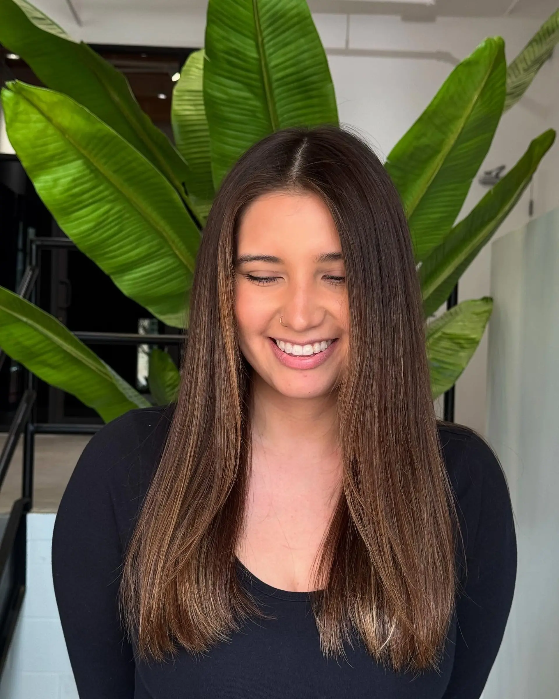 A layered, medium-length cut with a bronde balayage. 3