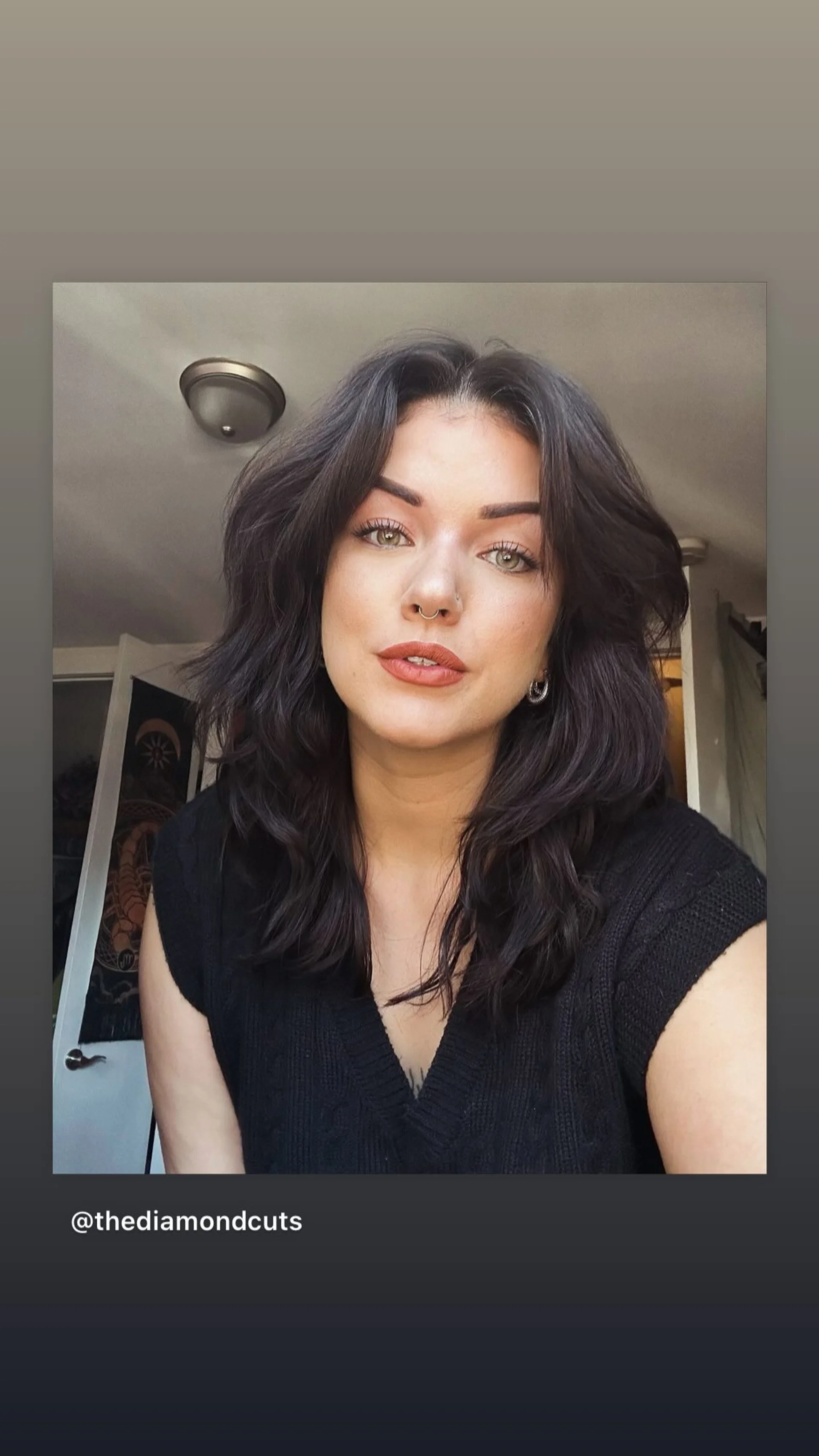 Modern shag haircut with choppy layers and trendy curtain bangs for a textured, urban look. - Preview 2