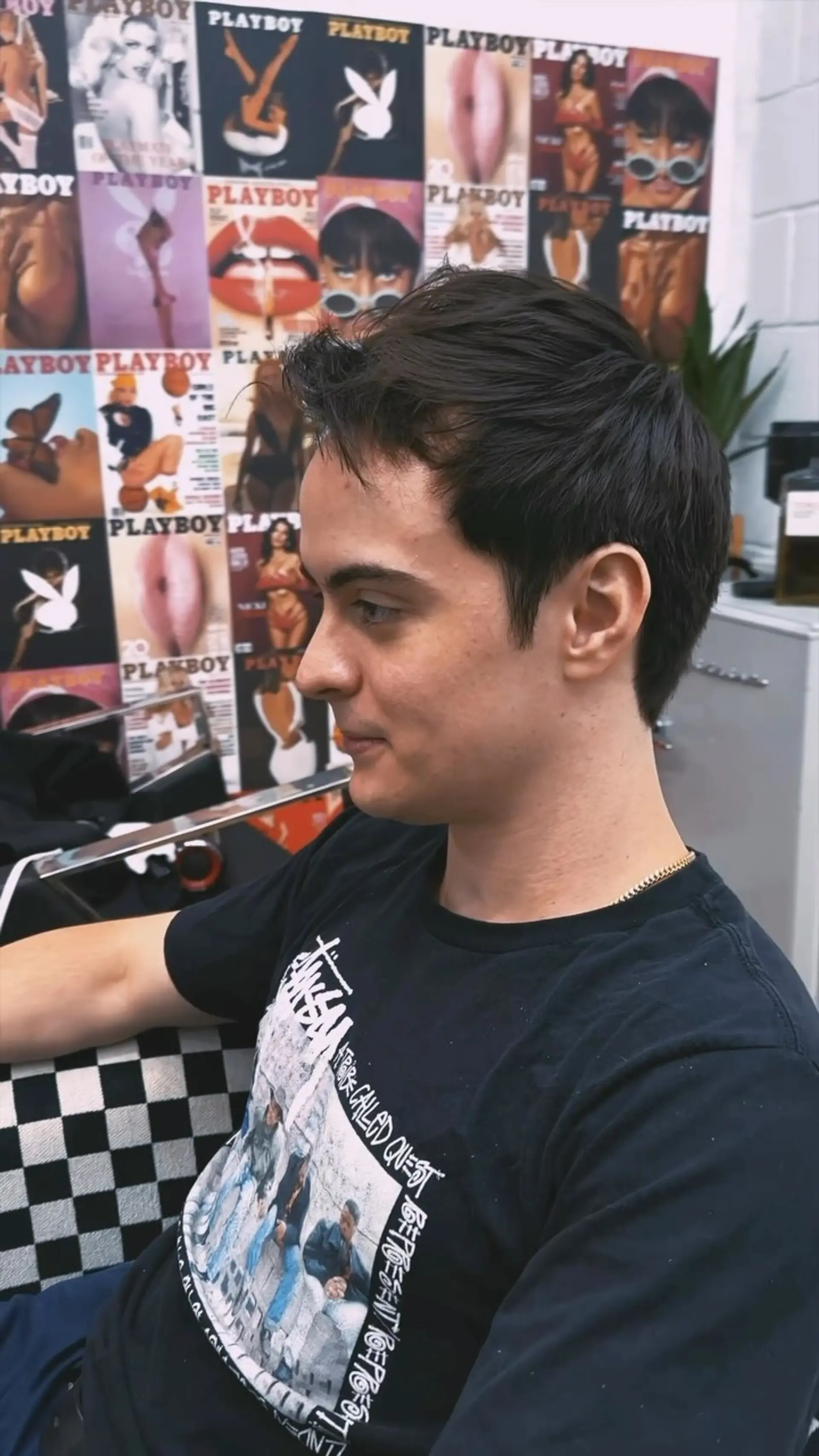 A short, piecey men's haircut with light texture throughout the crown and slightly swept-up fringe. 1