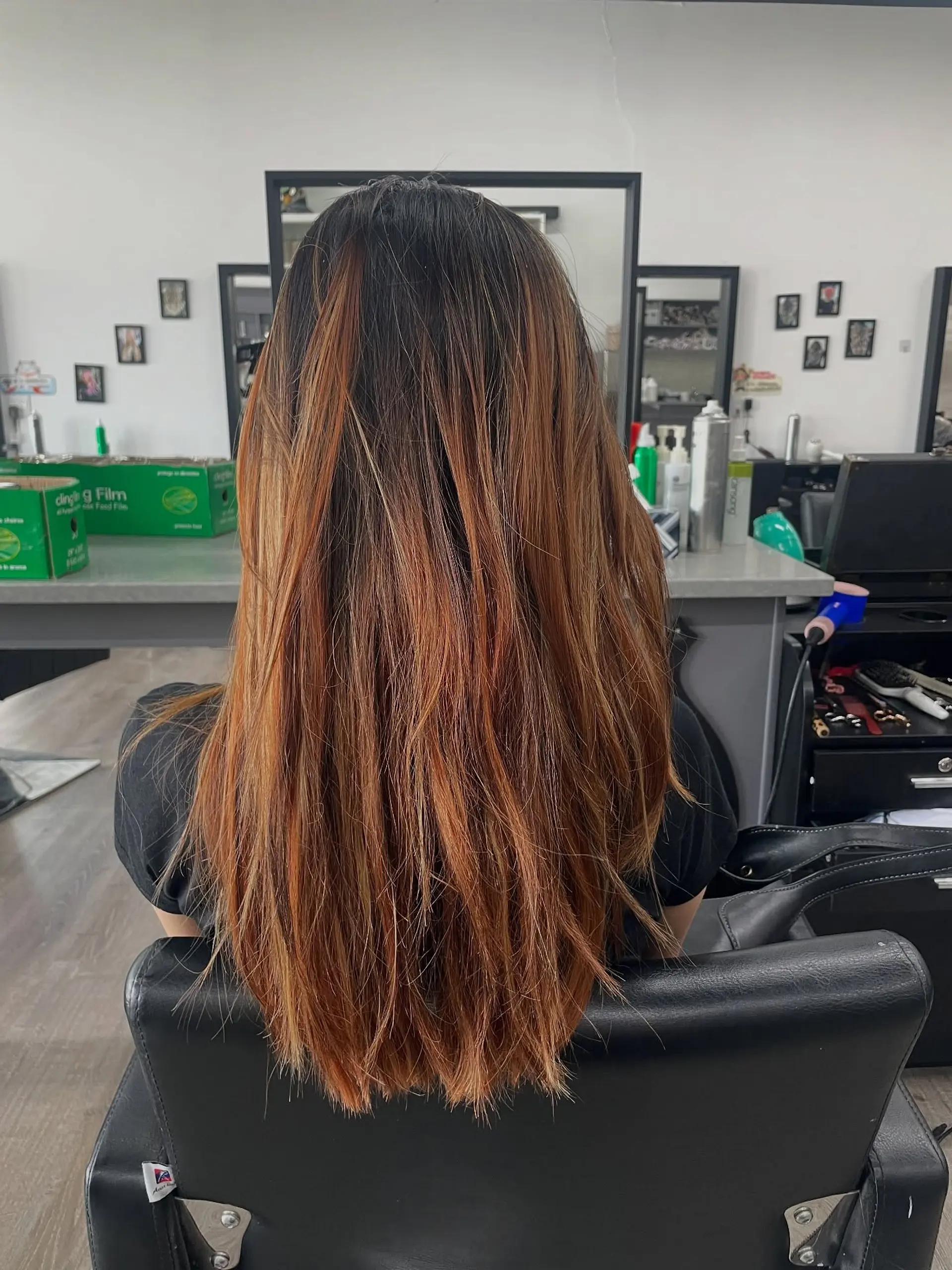 A sleek and straight hairstyle with a beautiful buttery blonde color. 2