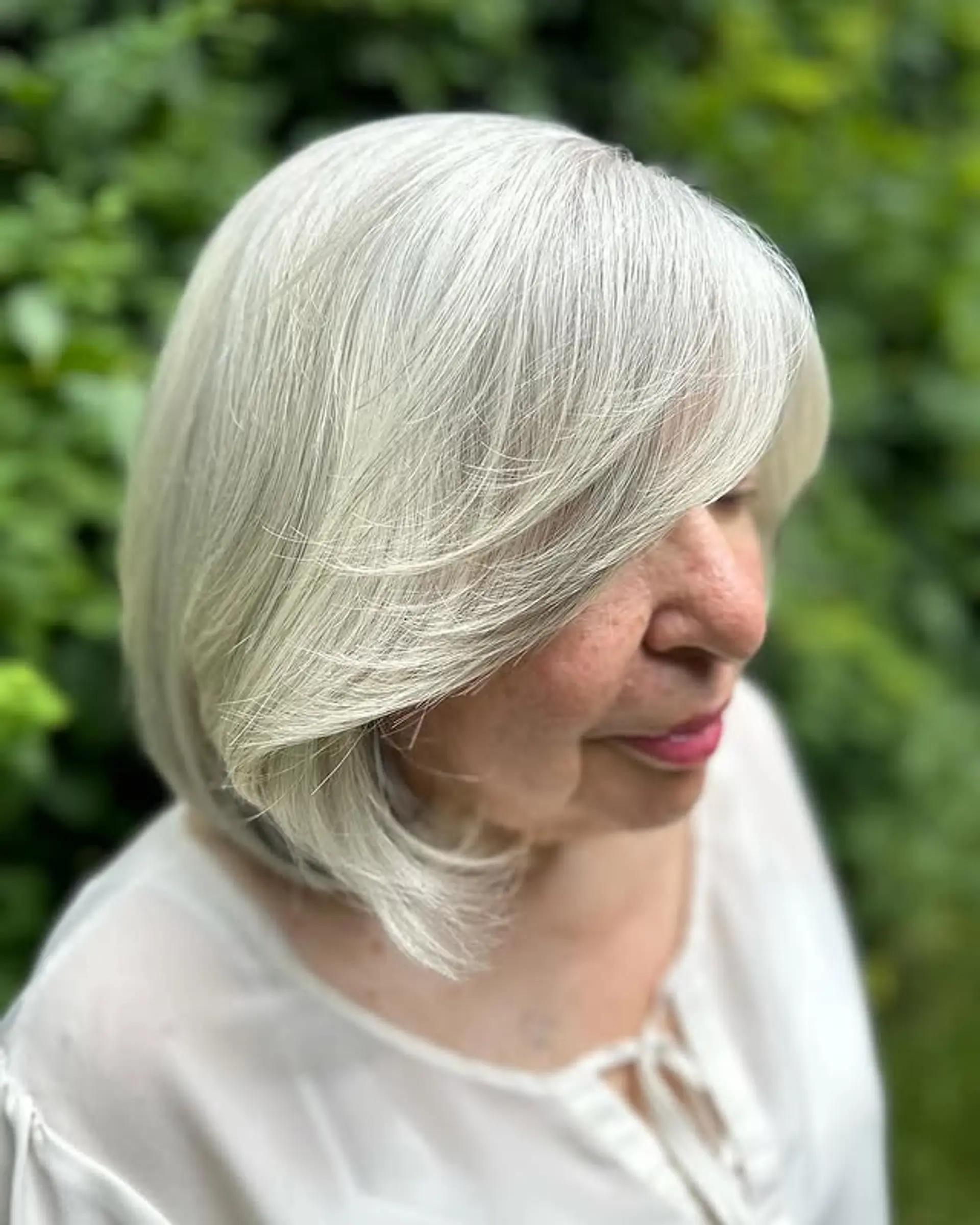 A classic layered bob with soft layers and a sleek finish. 1