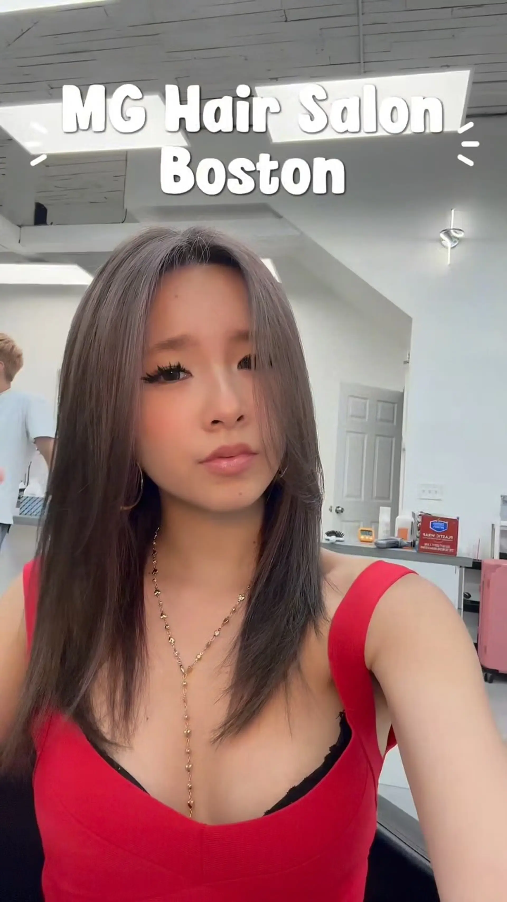 Straight, cool-toned ash brown hair with soft face-framing layers. 1