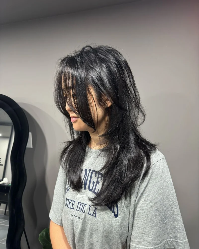 Layered Side Swept Bangs | Rename Hair Salon | Manhattan, New York