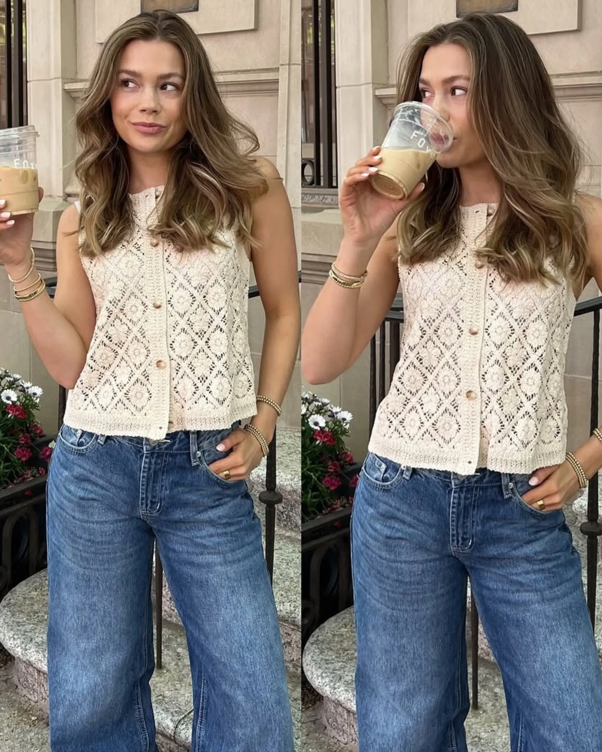 A medium-length wavy hairstyle with a relaxed, beachy feel. The hair is layered for added movement and texture. 2