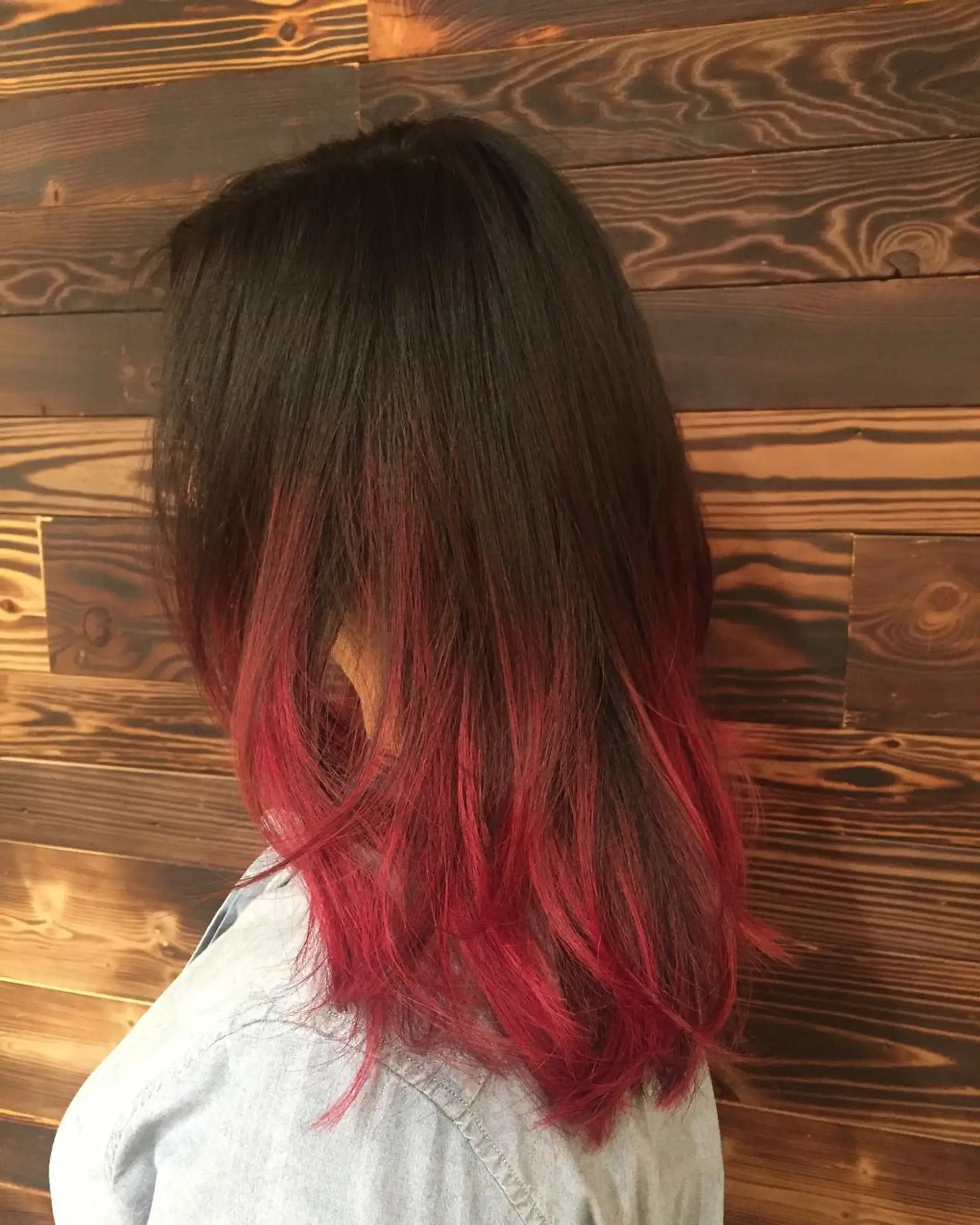 Red Ombre Medium Length Hair | Sine Qua Non Salons | Chicago, Illinois, image size:1920x2400