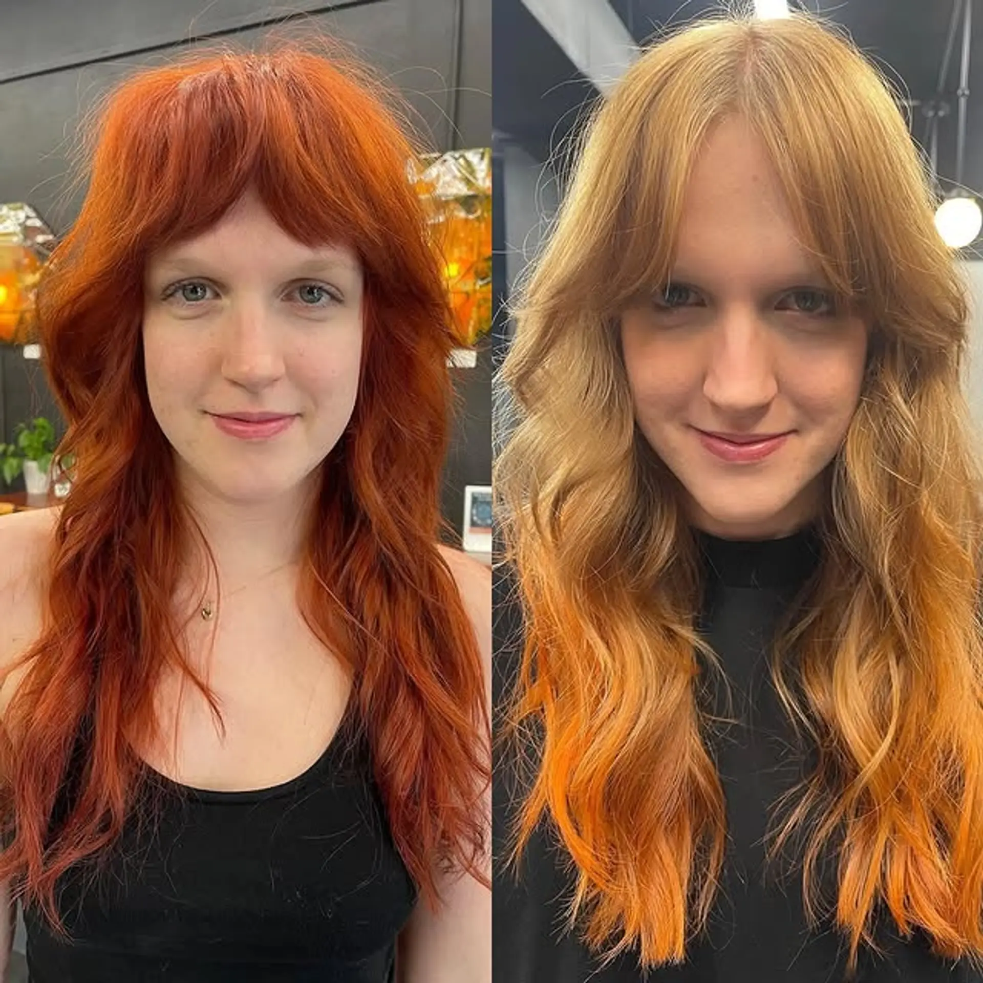 A retro-inspired shag with choppy layers, face-framing pieces, and short, baby bangs. 1