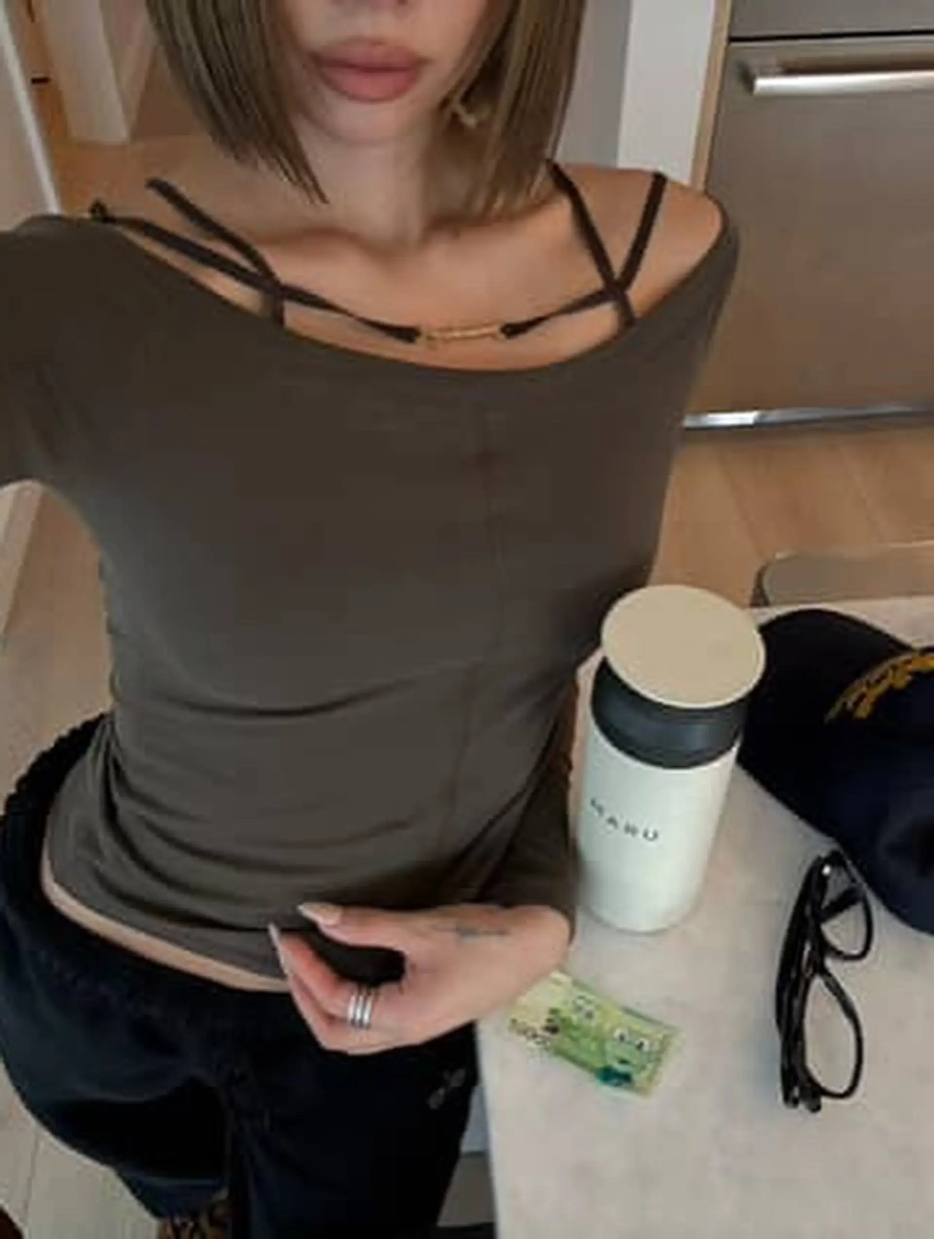 A short, chin-length bob with subtle layers. 1