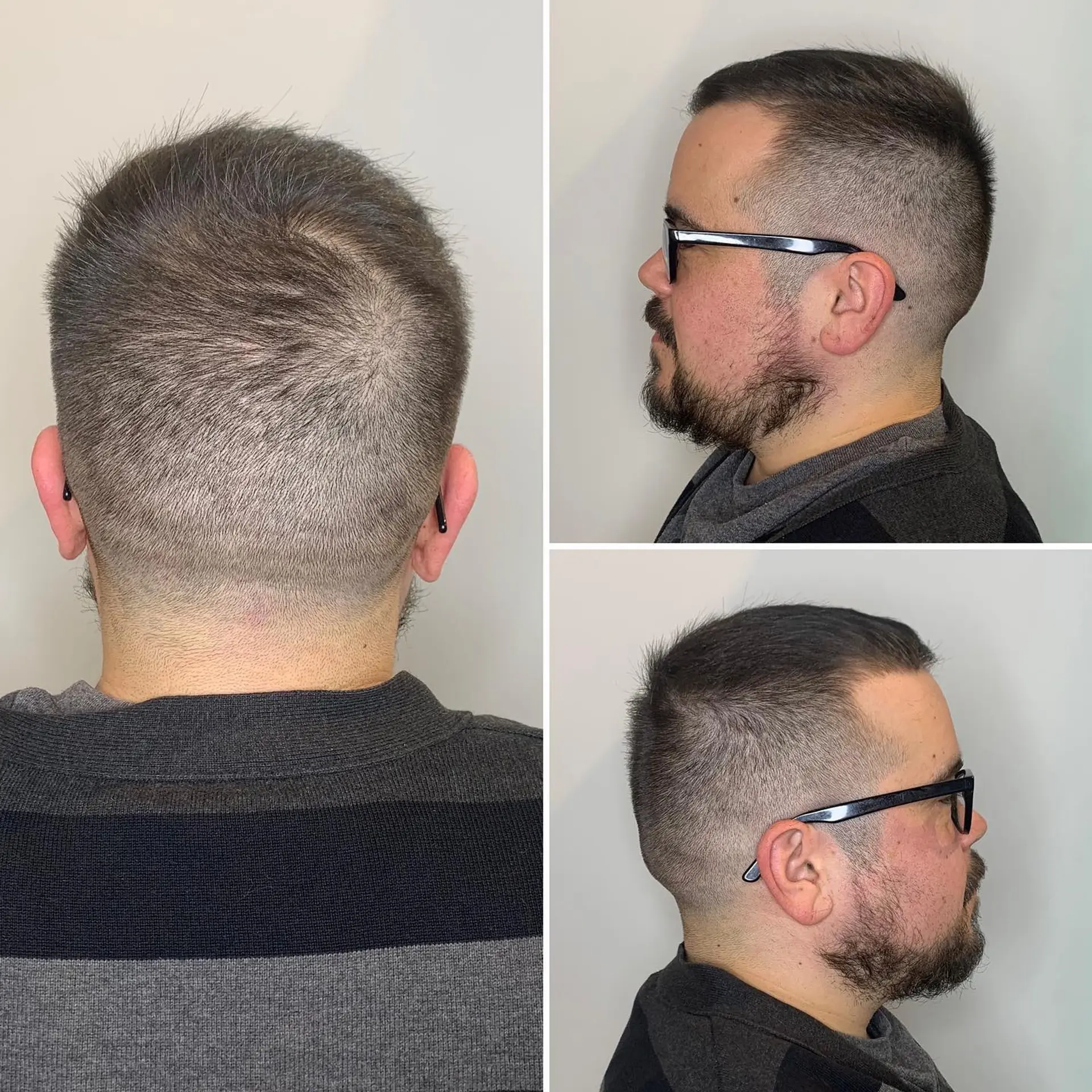 A short and clean-cut taper fade with slightly longer hair on top that gradually shortens down the sides and back. 1