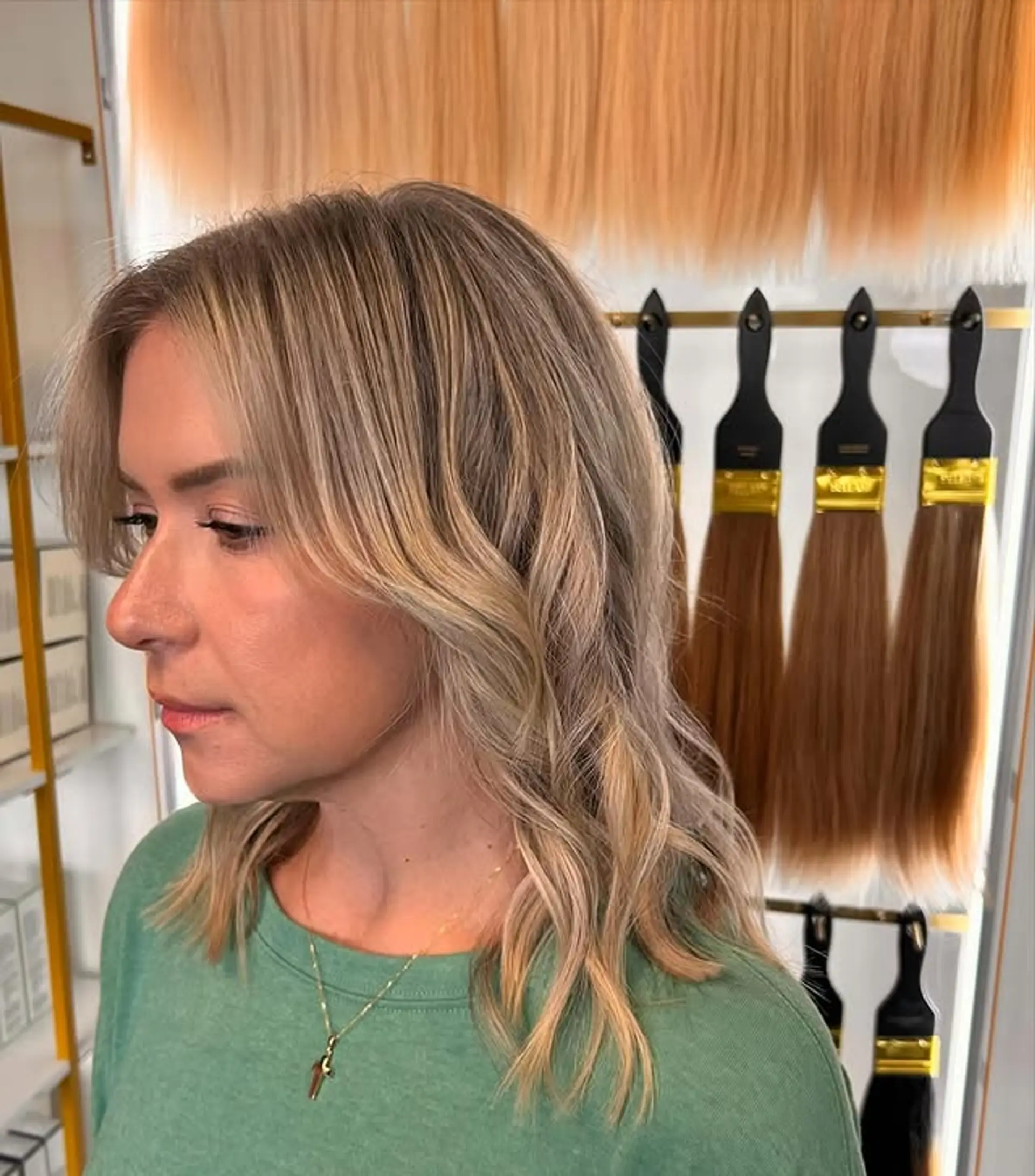 A trendy shoulder-length lob with soft waves and face-framing layers. 1