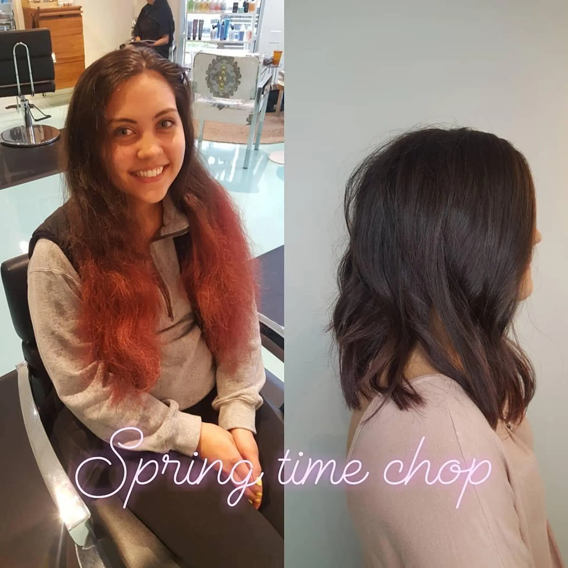 A textured, shoulder-length brunette lob styled with soft, undone waves. 1