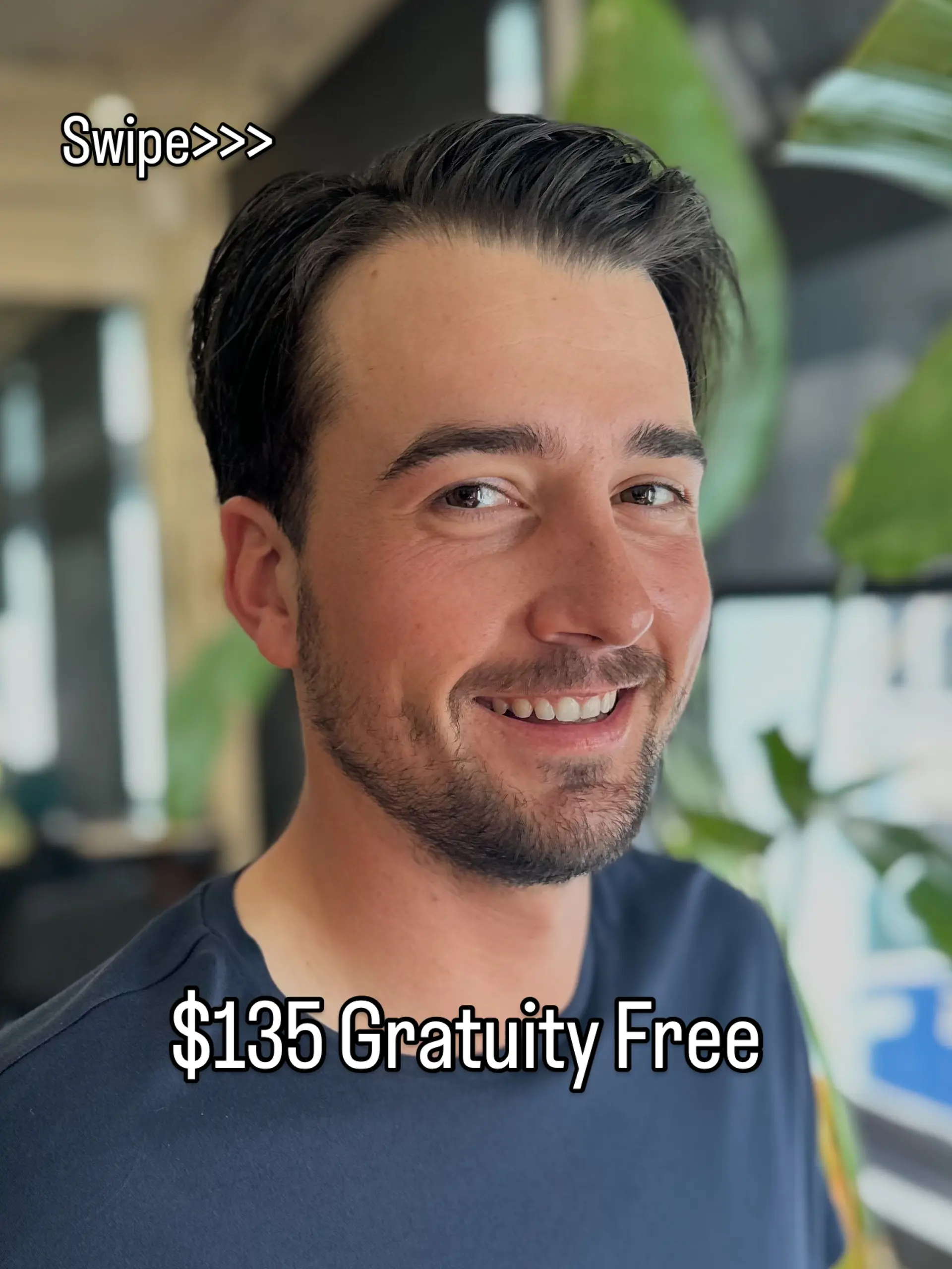 A clean, classic short haircut featuring neatly tapered sides and a textured, swept-back top with a side part. 1