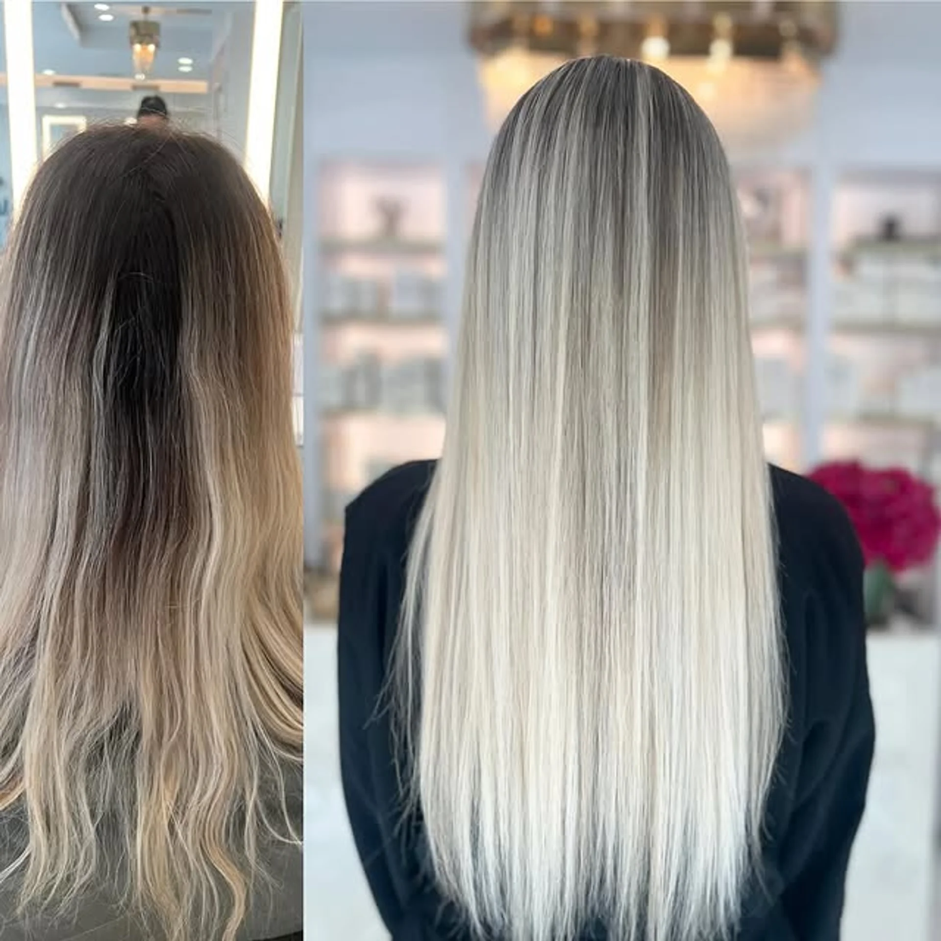 Medium length wavy hair with a luminous bronde balayage, blending blonde and brown for a soft, luxurious finish. - Preview 2