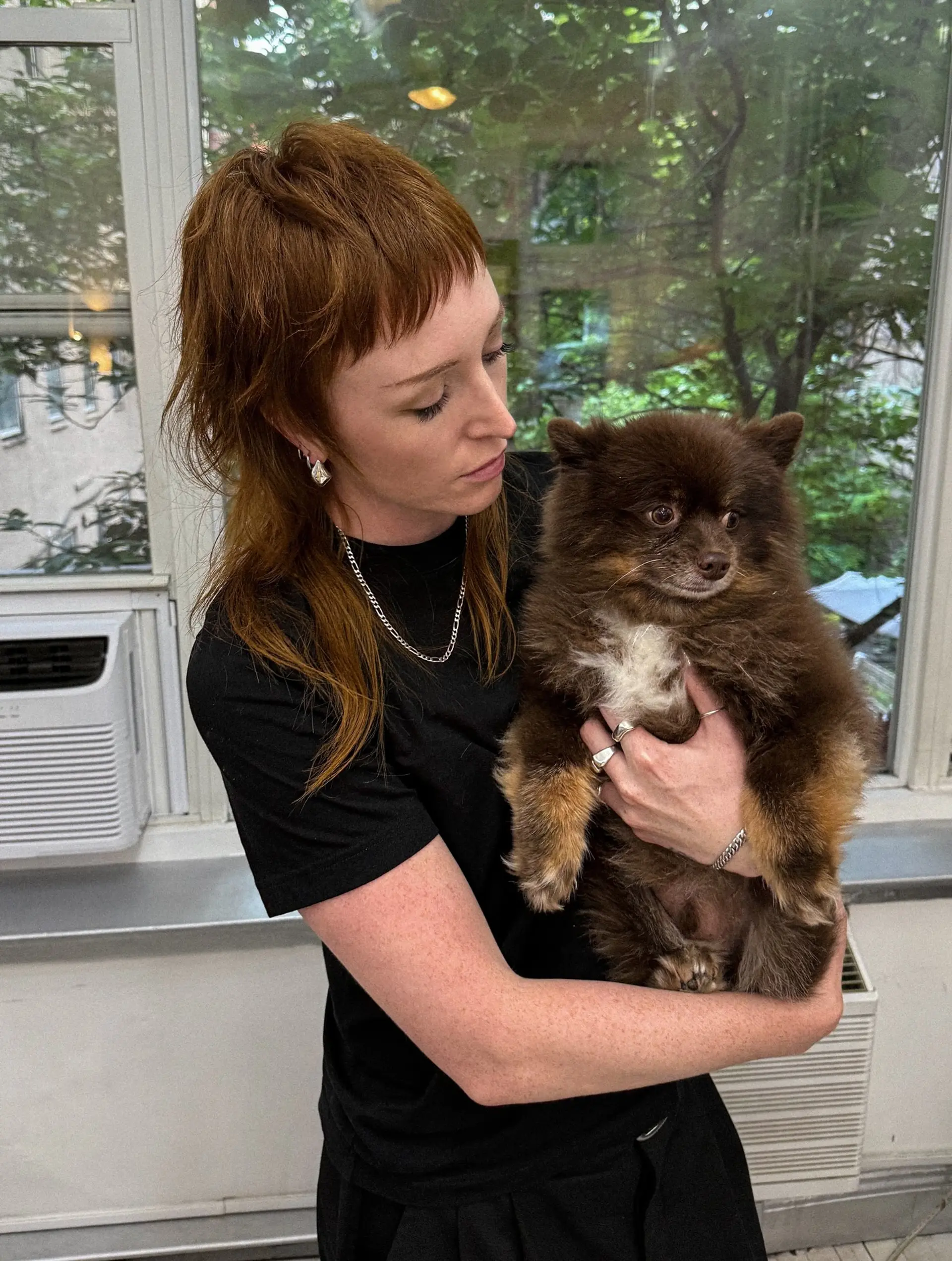 A shaggy mullet with short, choppy micro bangs. The style is heavily layered for texture and movement. 6