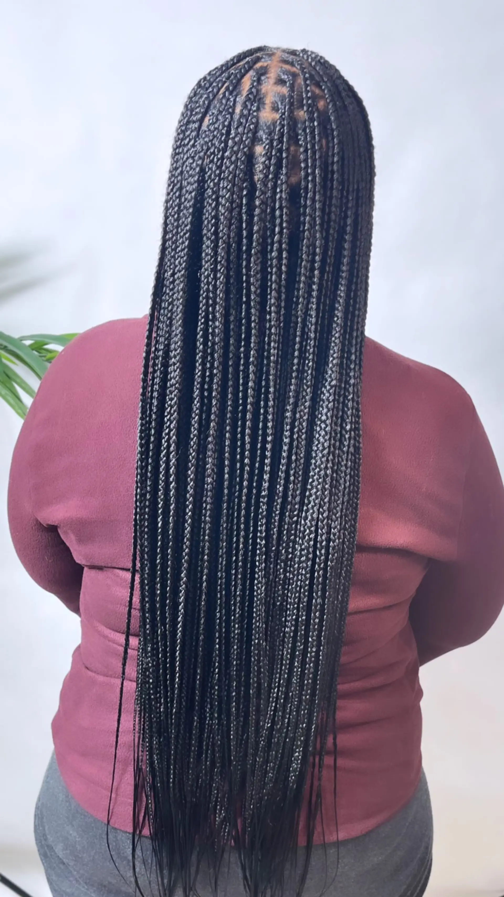 Extra long, sleek, knotless box braids. 1