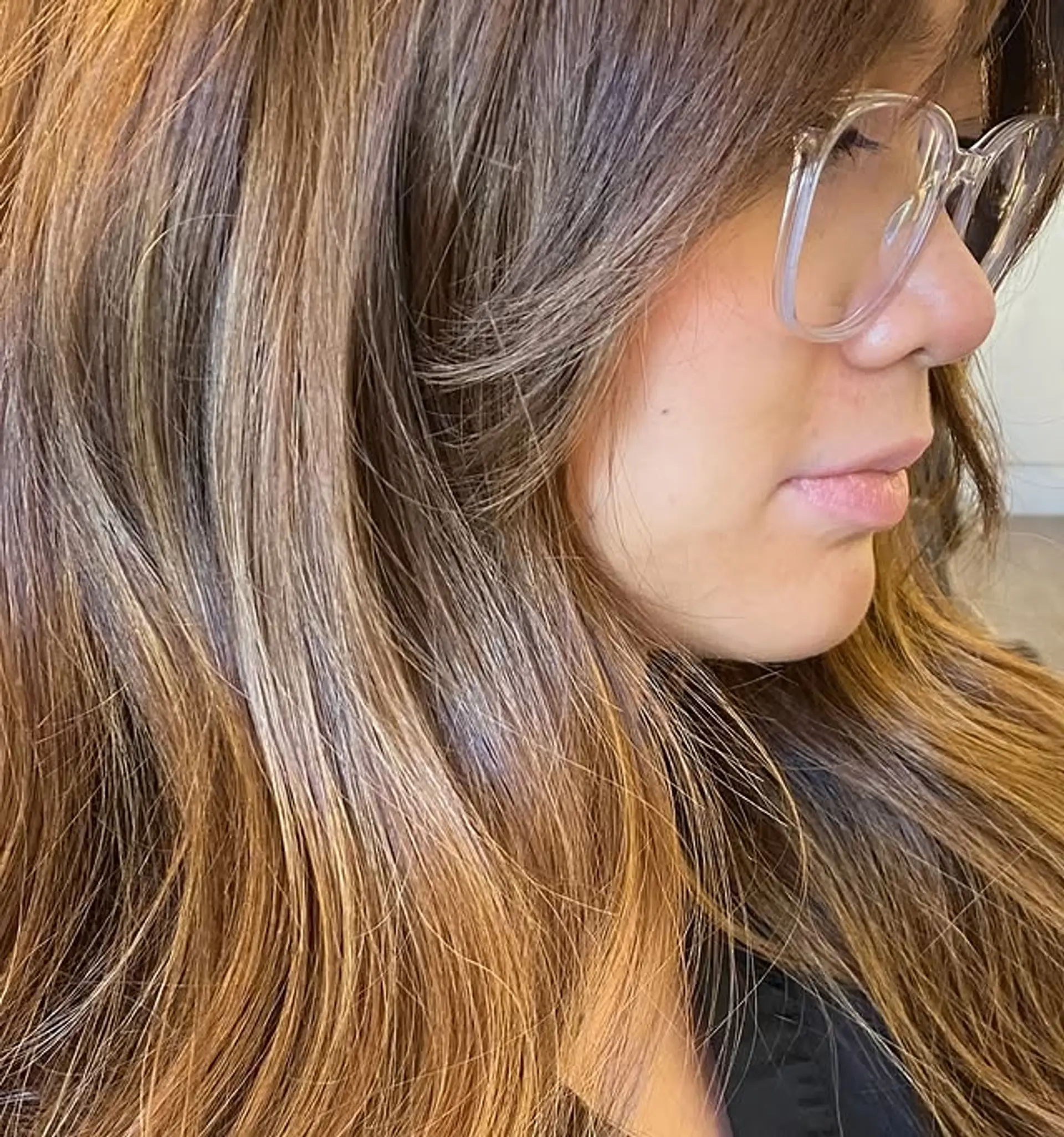 A dimensional bronde balayage with soft, face-framing layers. 1