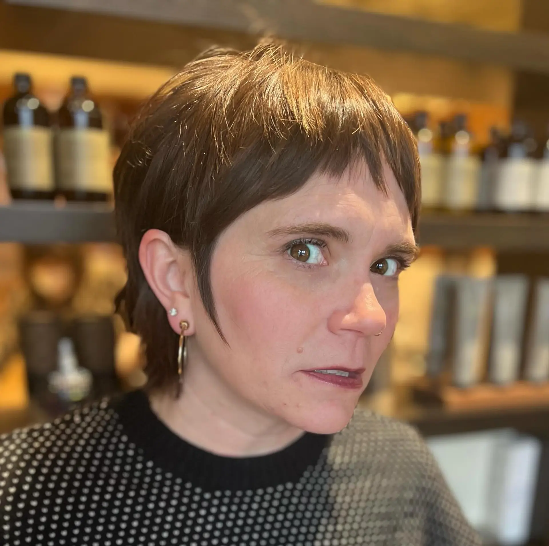 A modern, textured bob with choppy bangs for an edgy and easy-to-style look. 3