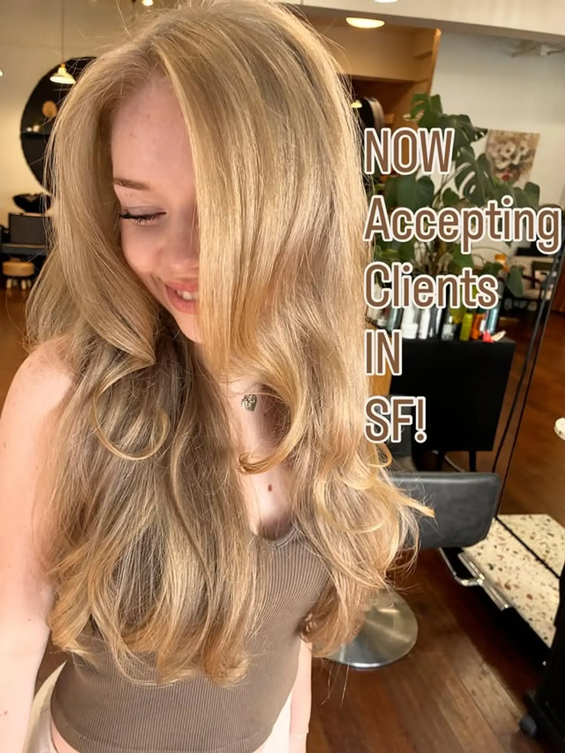 Long, flowing soft waves. 1