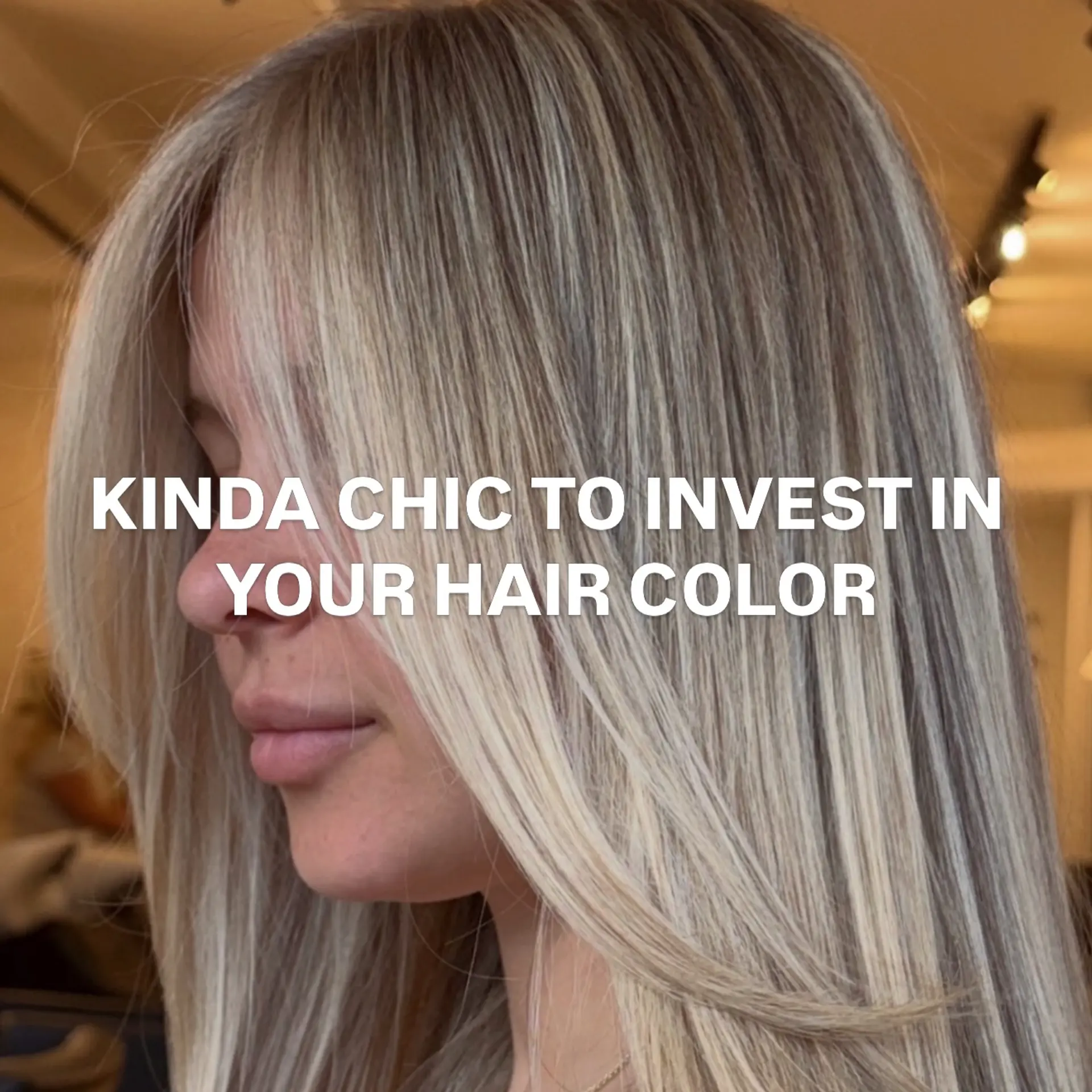 Straight ash blonde hair featuring seamless dimensional highlights and soft face-framing curtain layers. 1