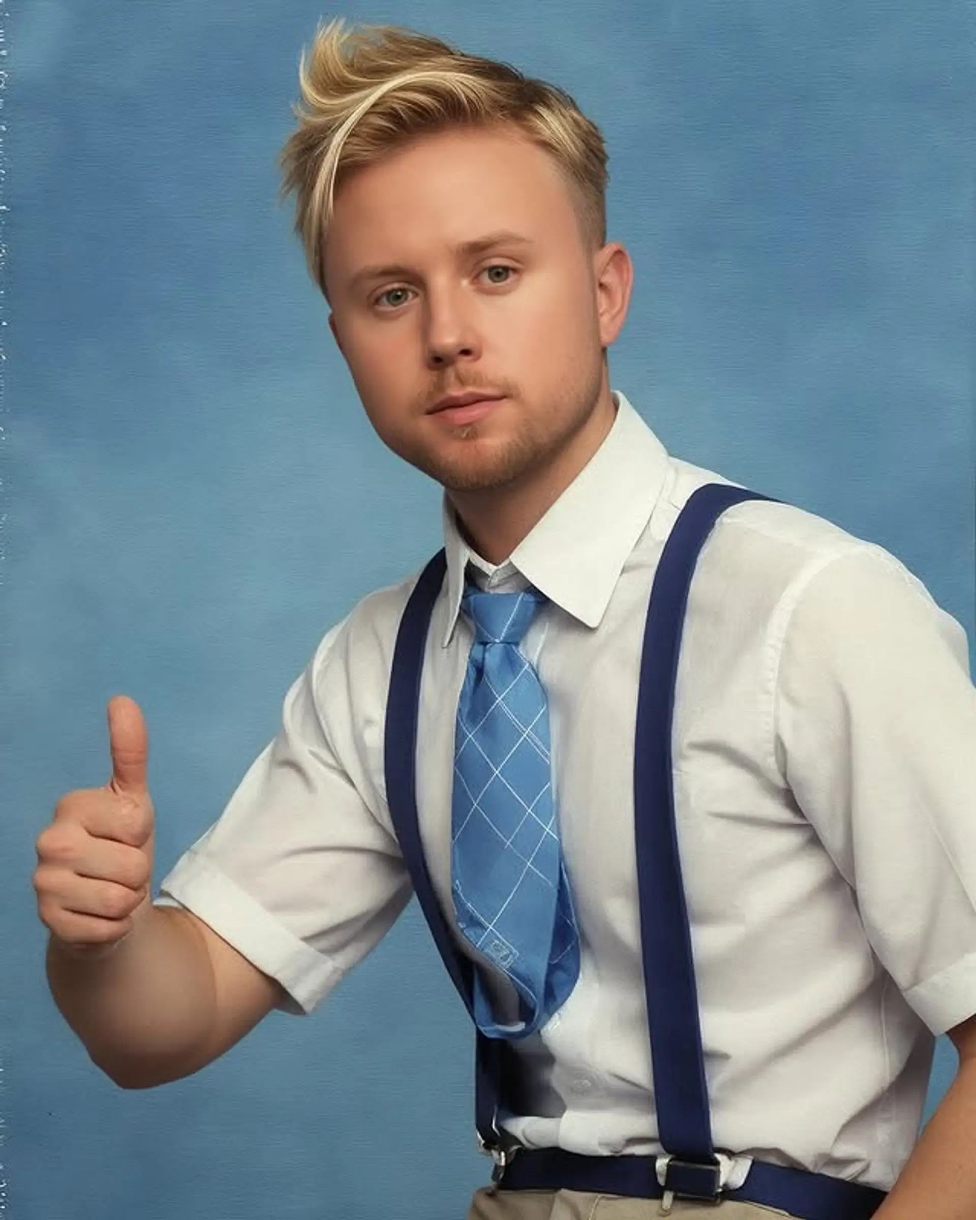 A short, textured quiff hairstyle with tapered sides and back. 1