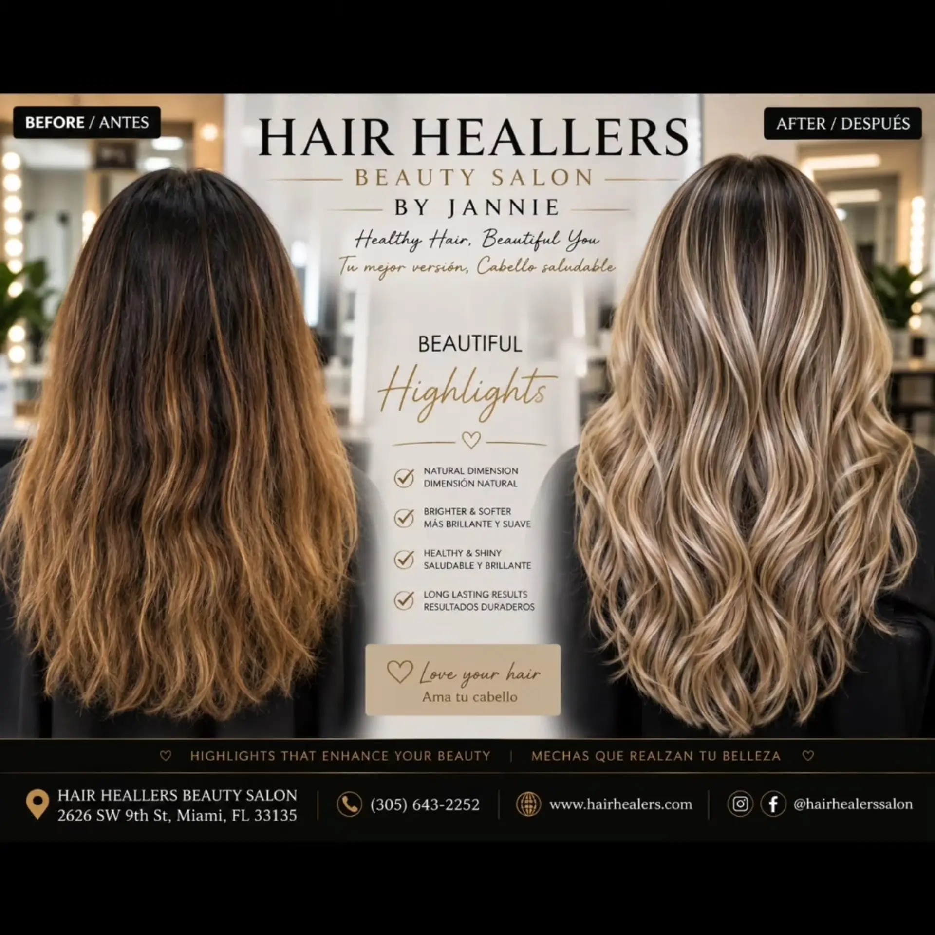 Long hair with dimensional blonde highlights and soft waves. 1