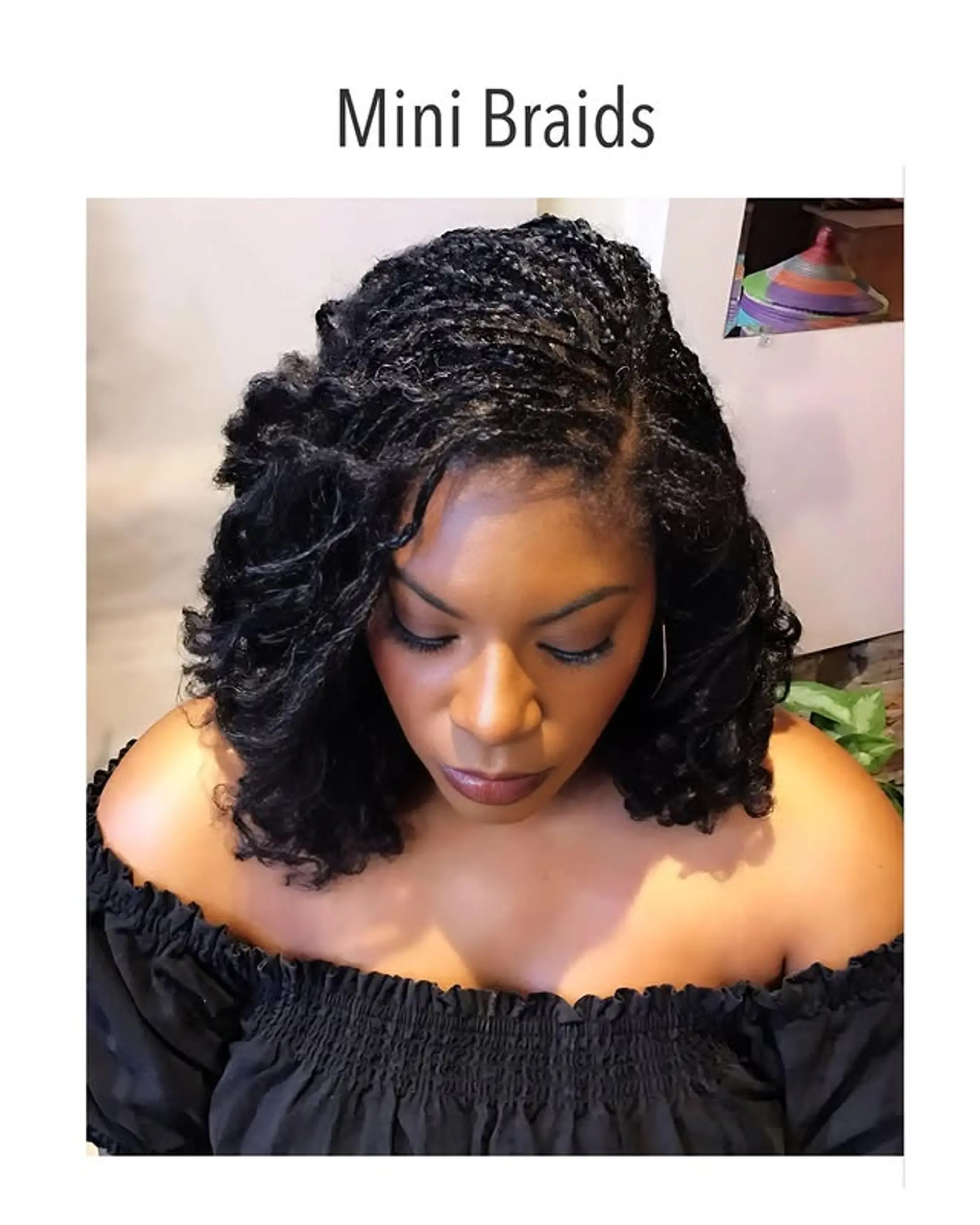 Intricate micro braids that transition into loose, defined curls at the ends. 1