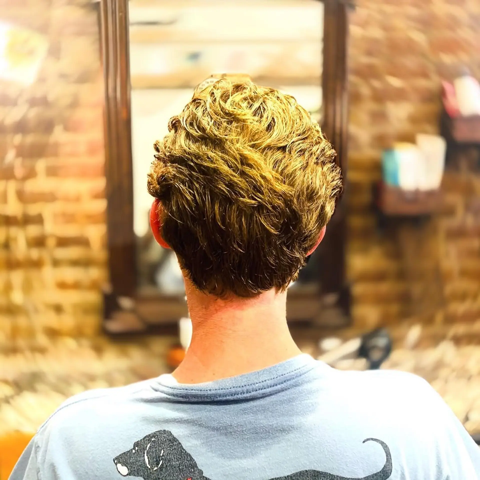 A short, textured haircut with highlights, providing a modern and stylish look. 1