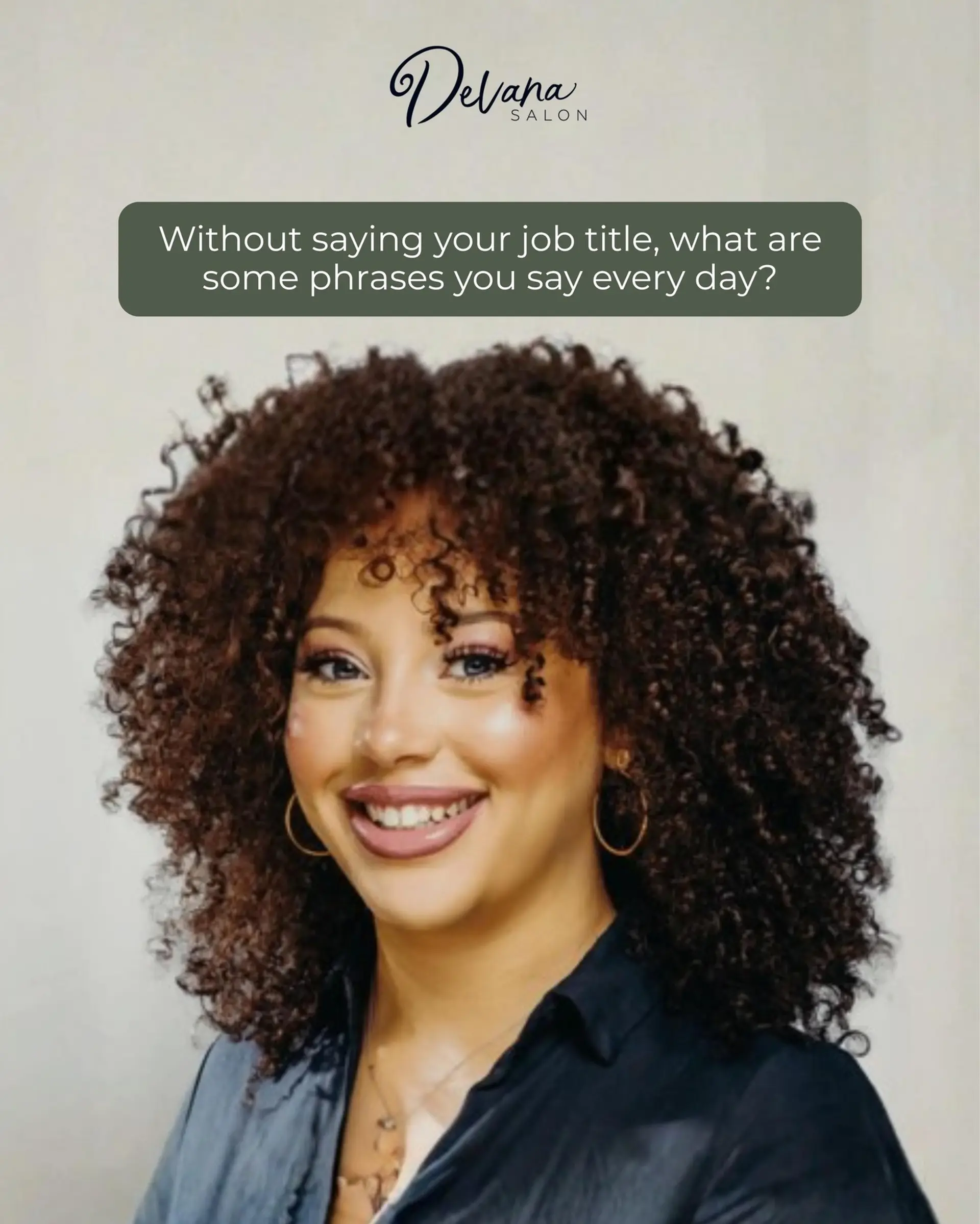 Voluminous medium-length curls shaped into a rounded silhouette with textured curly bangs. 1