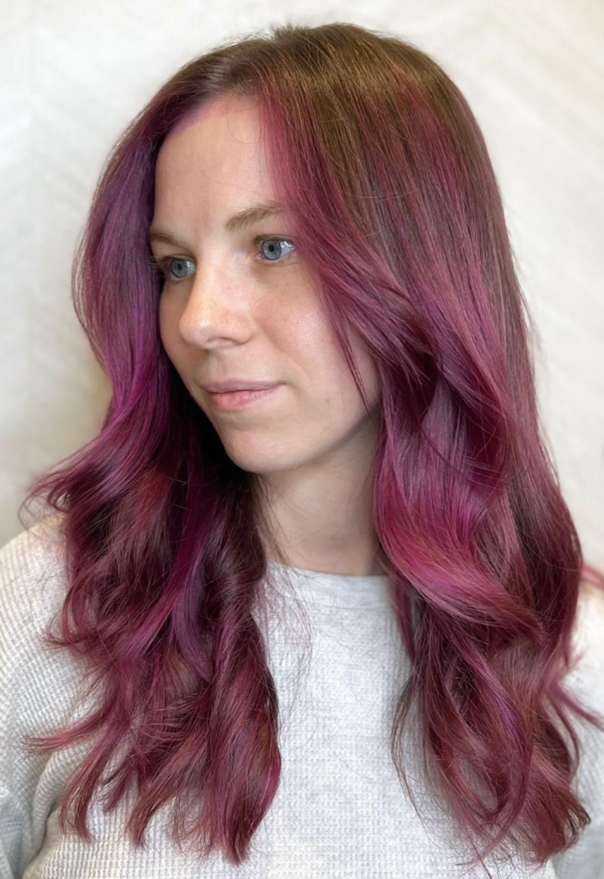 Seamless ombre balayage on medium-length wavy hair in NYC - Preview 2