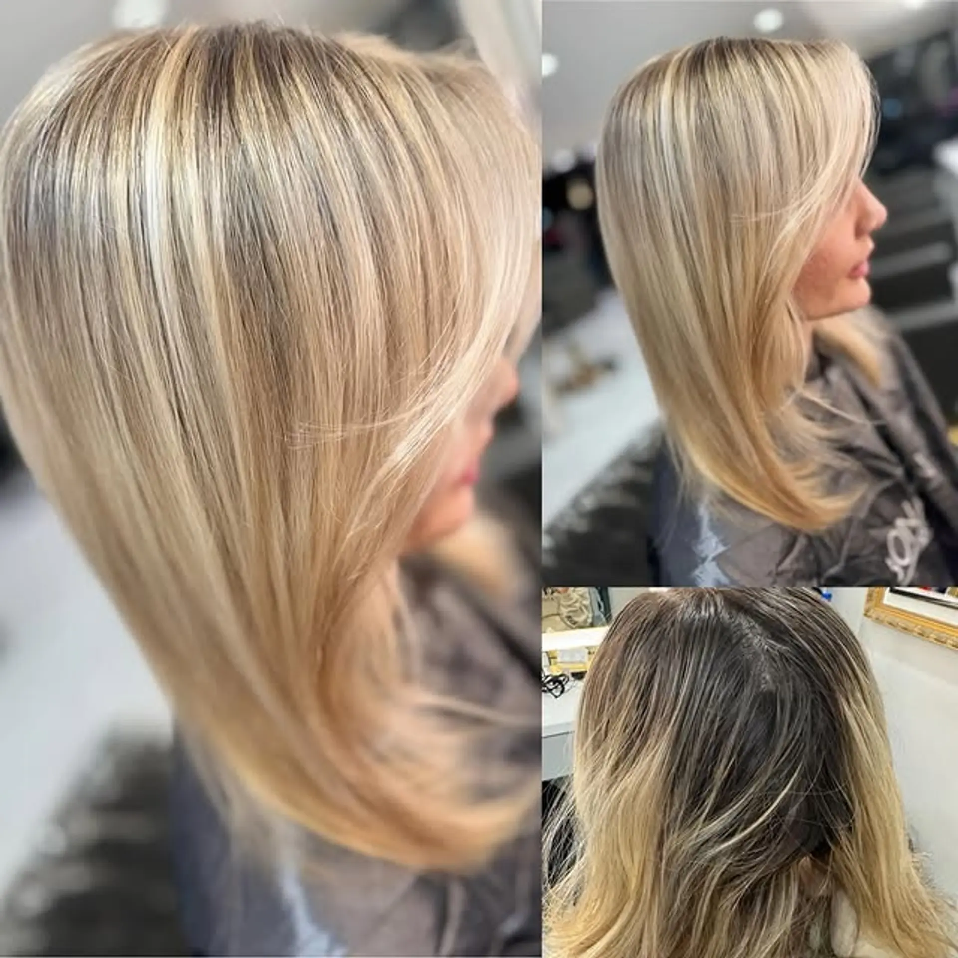 A layered bob with face-framing bangs. 1