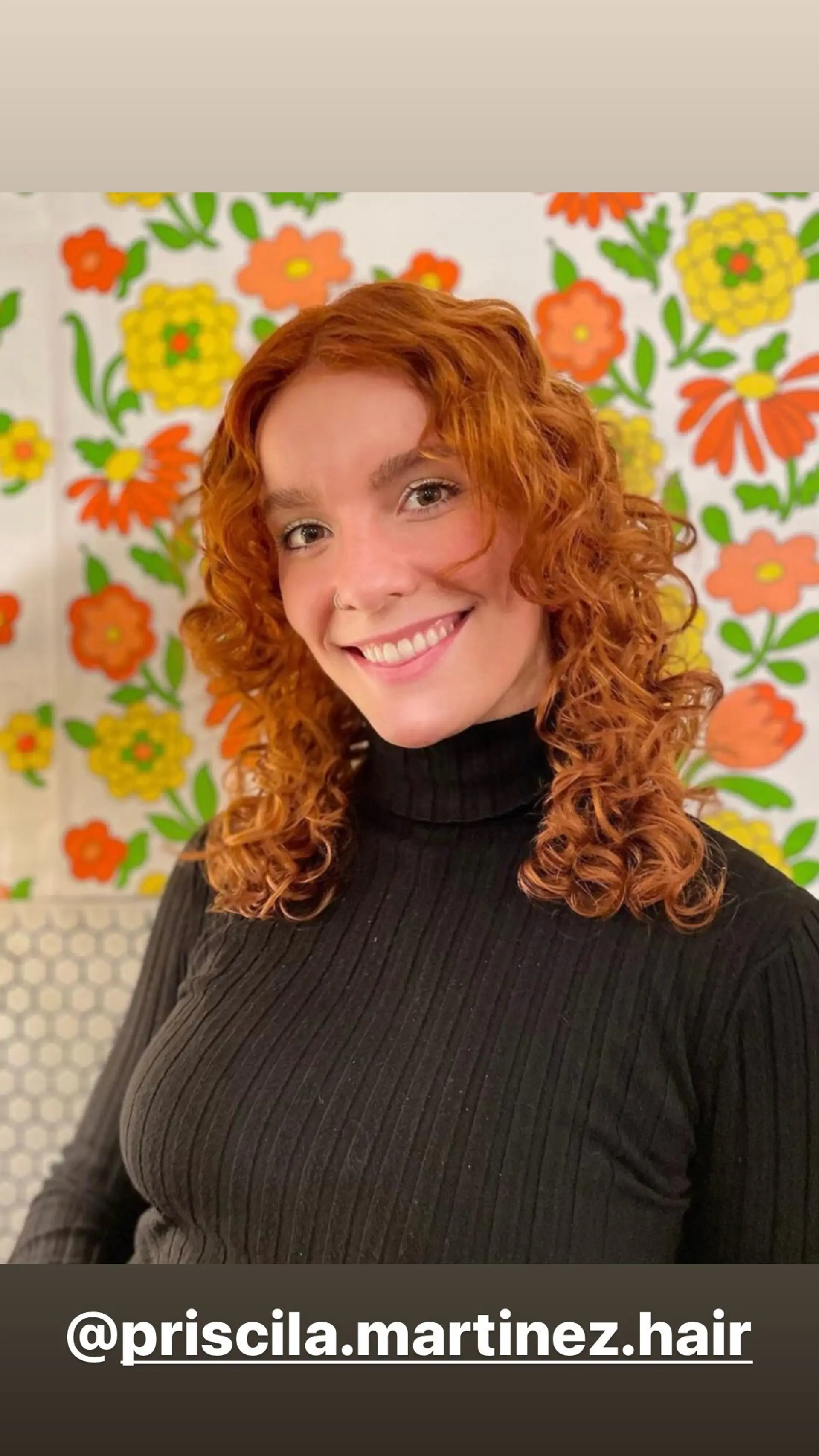 A curly shag with face-framing bangs. 1