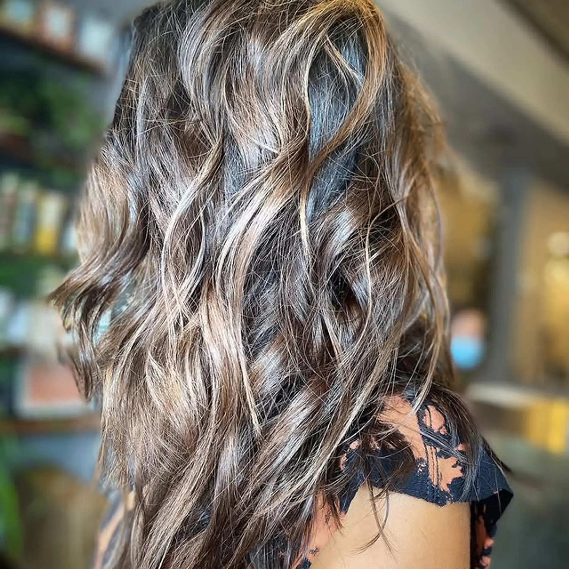 Bronde balayage with soft, beachy waves. 1