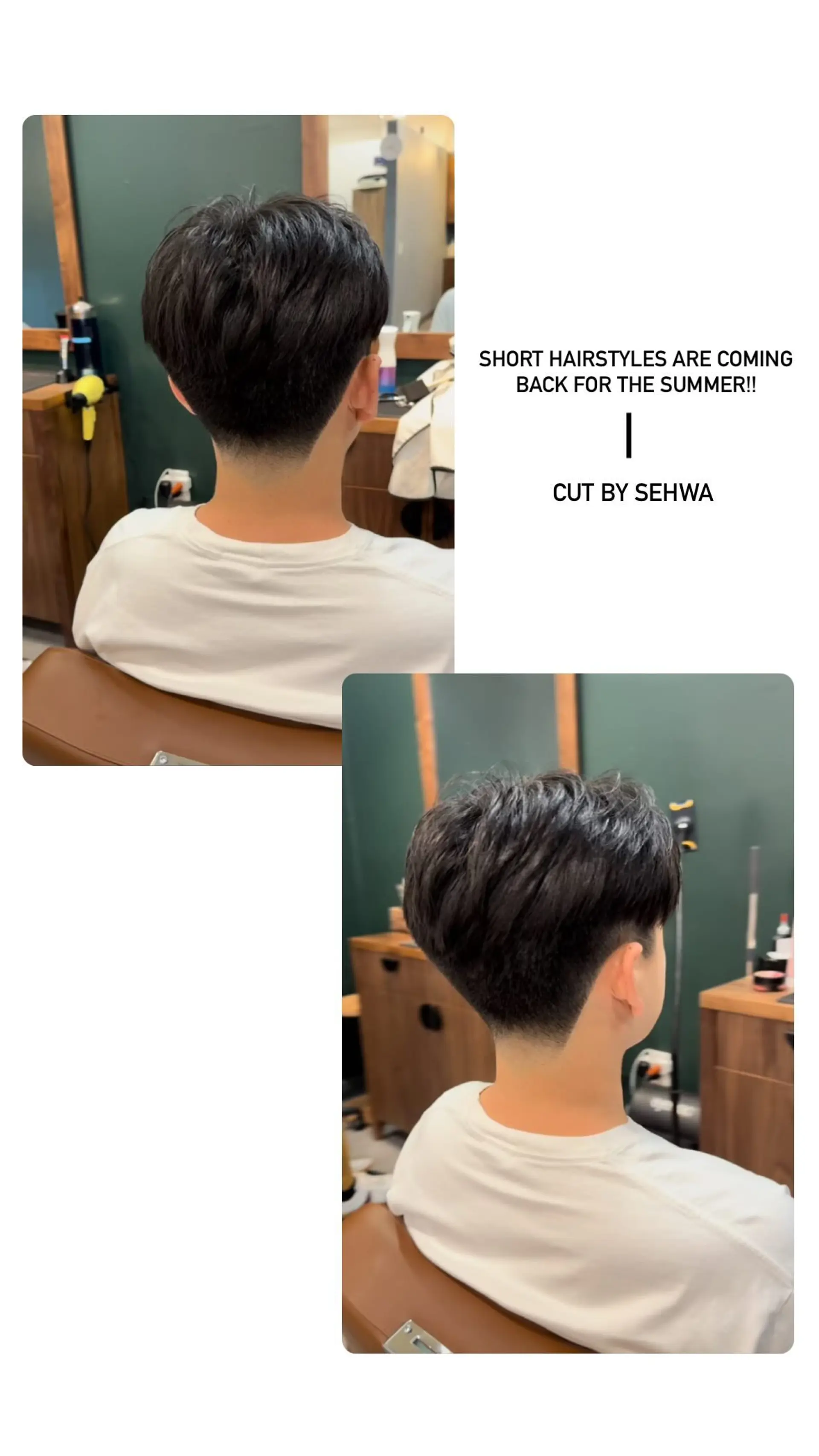 A modern pixie cut with a tapered back and clean low fade. 1