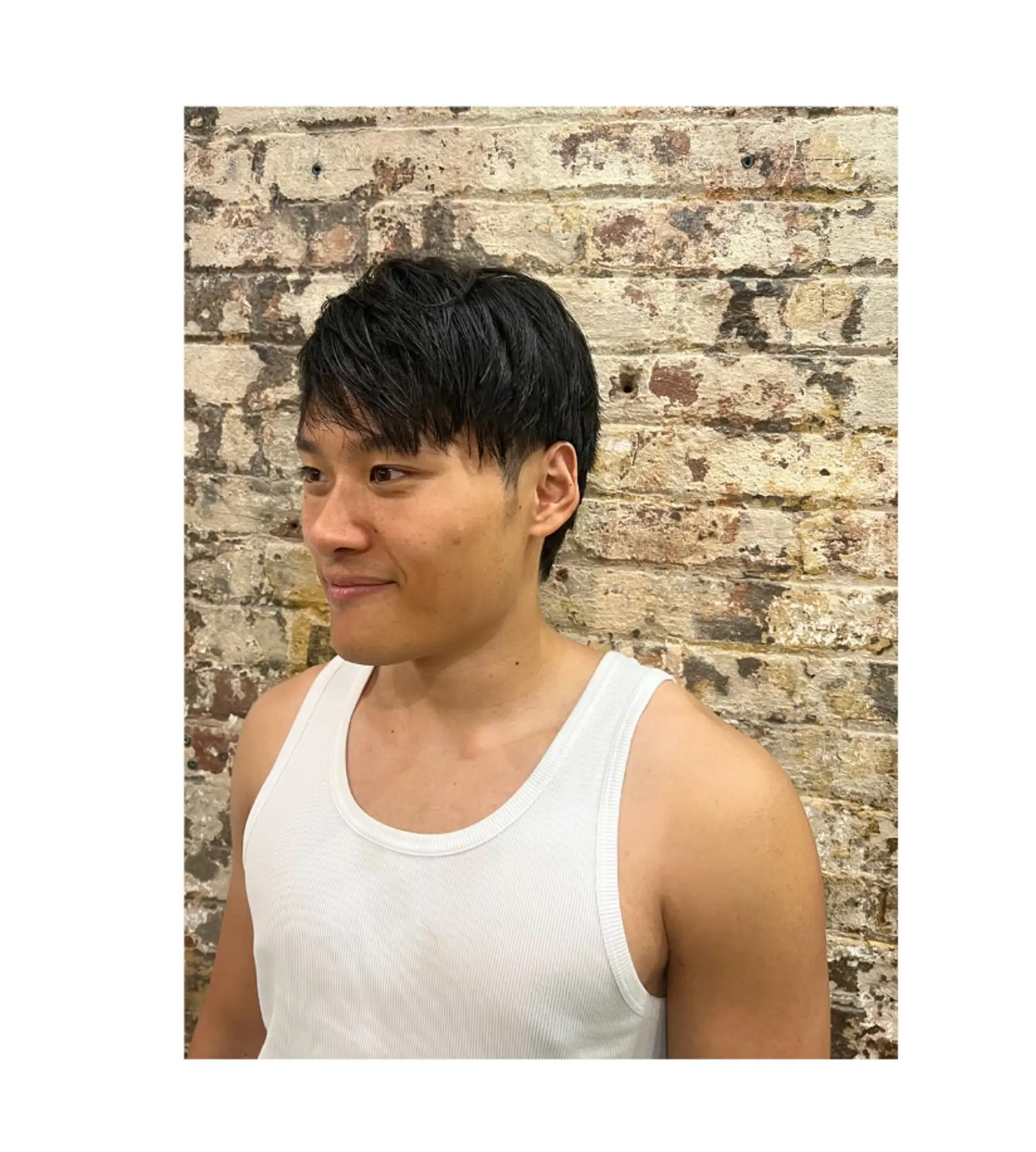 A modern short hairstyle with a textured fringe and soft layers. 1