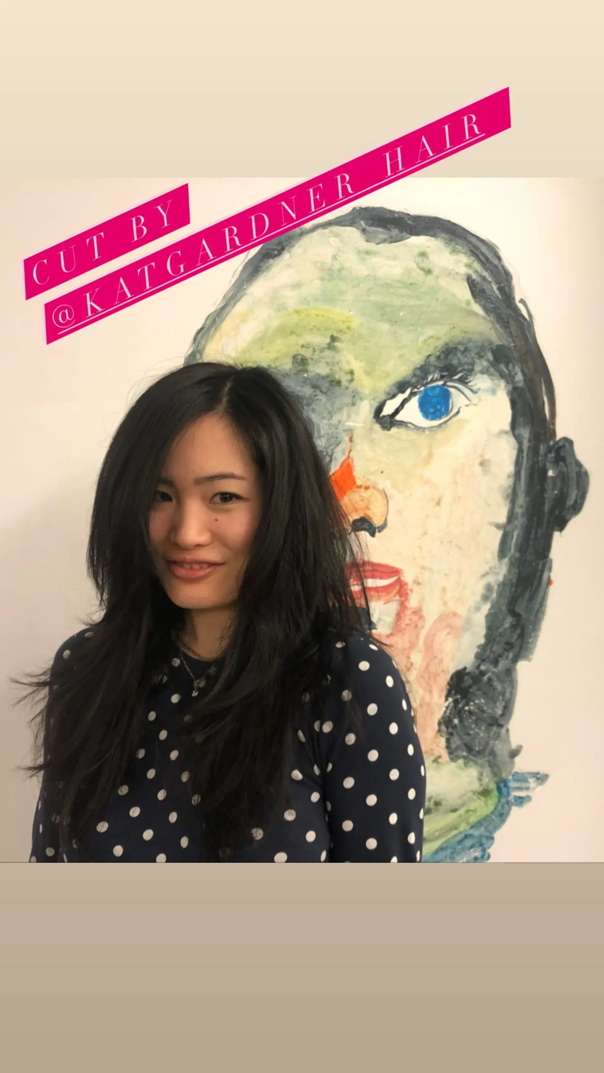 Long layered haircut with textured ends and face-framing layers. 1